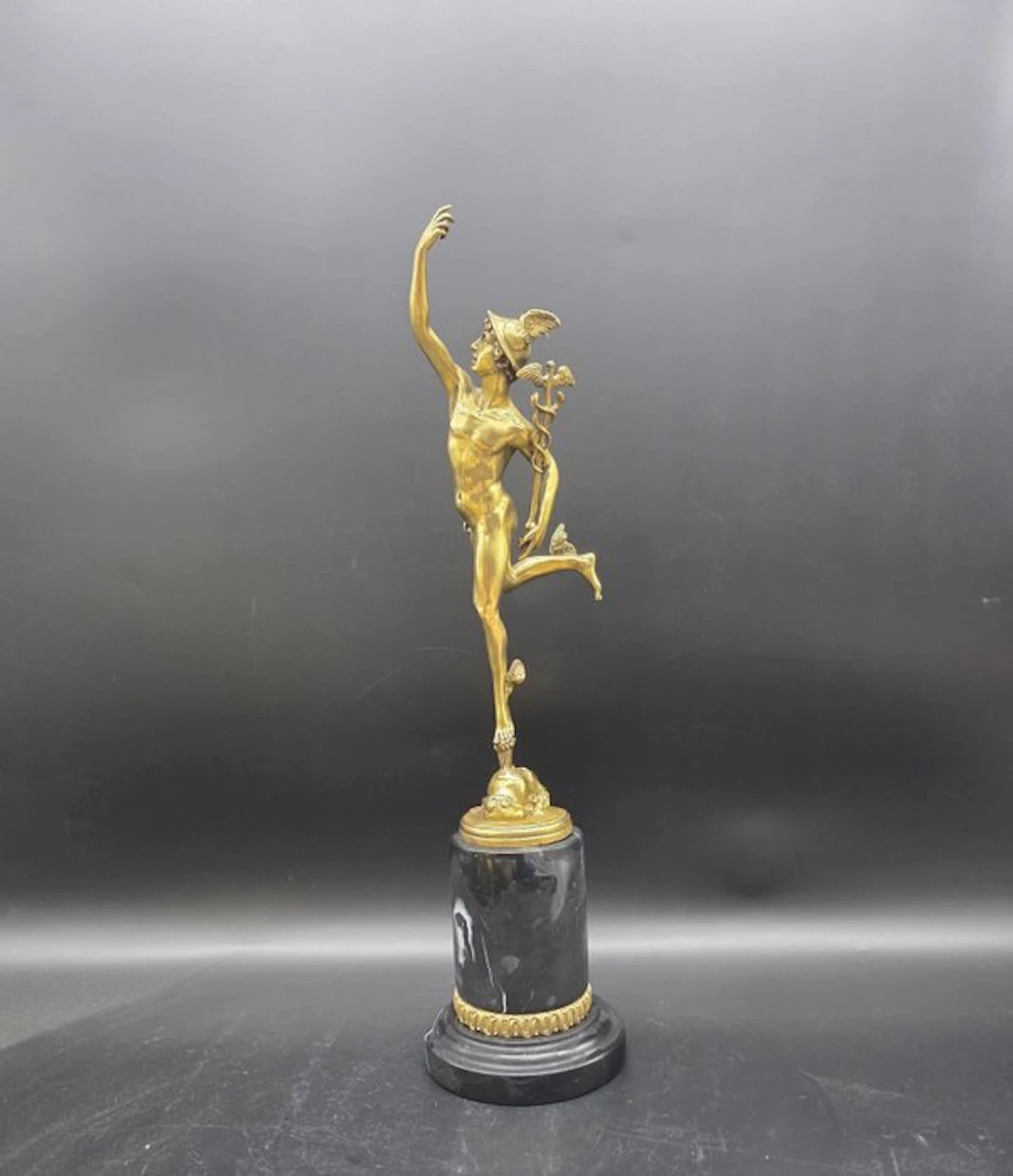 Statue, Special Edition - Gold Mercury - 71 cm - Bronze, Marble