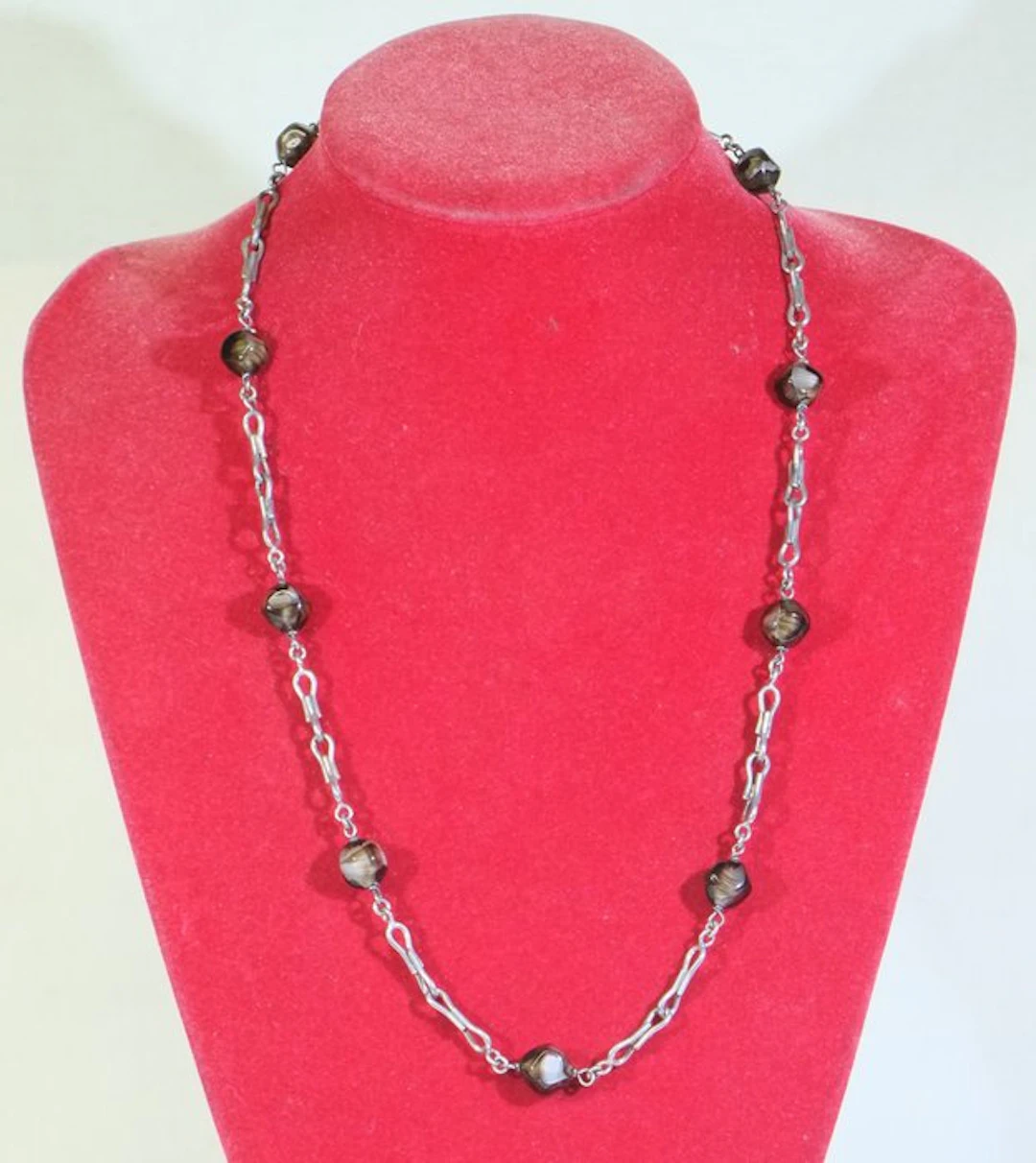 Quartz - Silver - Necklace - Handmade original chain.