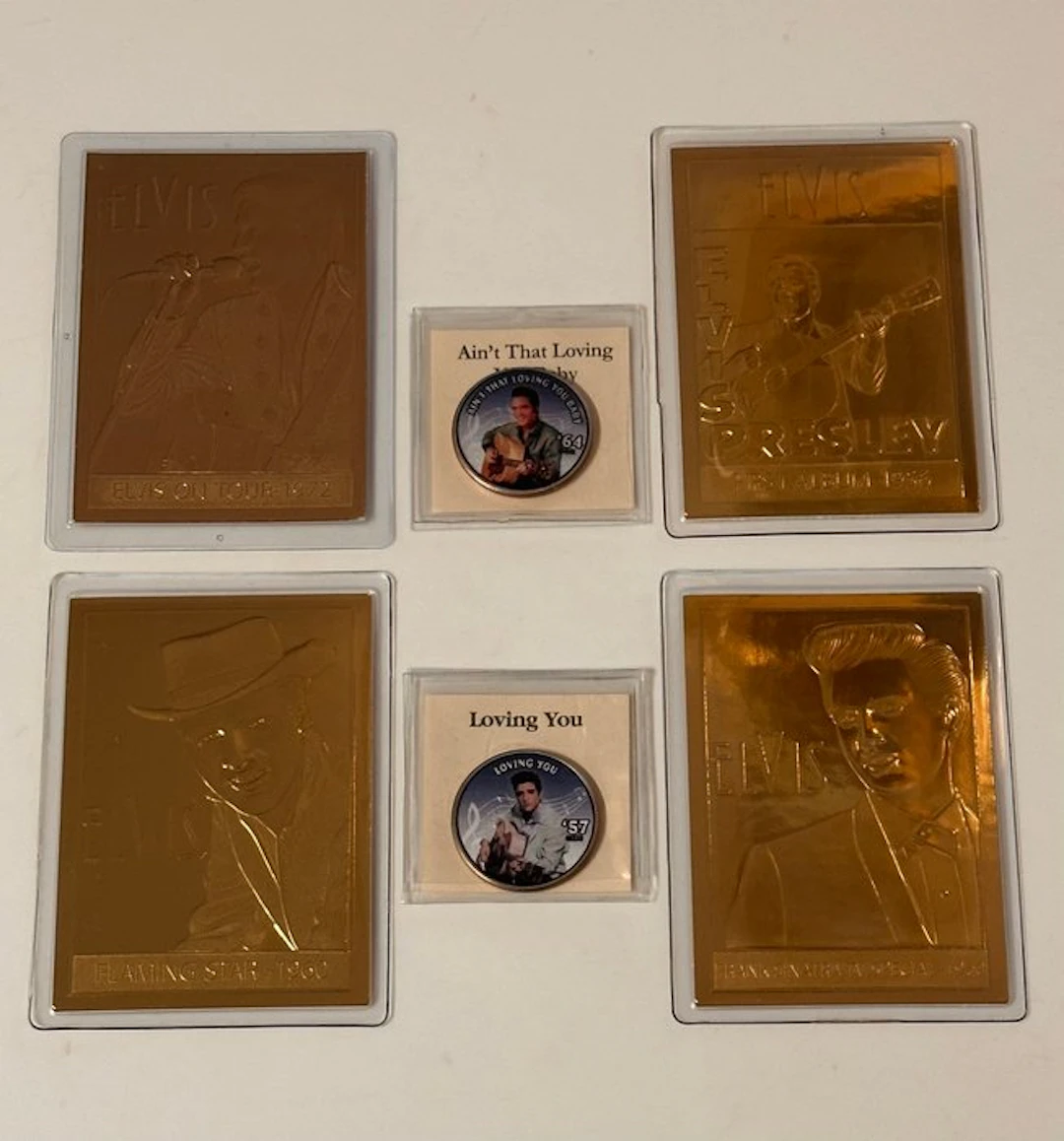 Elvis Presley - 6 pieces - 22kt Gold Card - Collection...