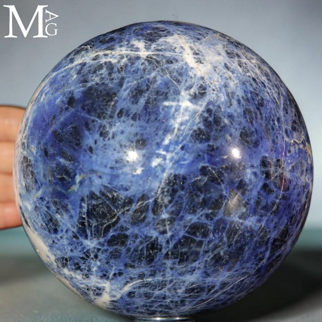 Large Deep Blue Sodalite with Intricate White Veining...