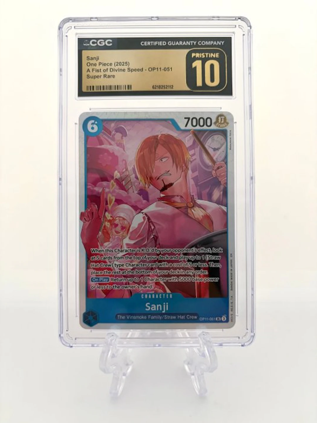 One Piece - 1 Graded card - One Piece - Sanji - A Fist of...