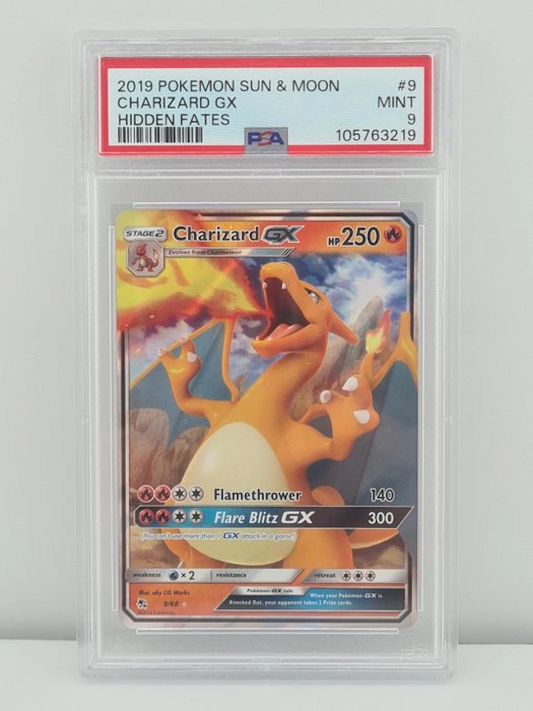 Pokémon - 1 Graded card - Charizard 9/68 Full art