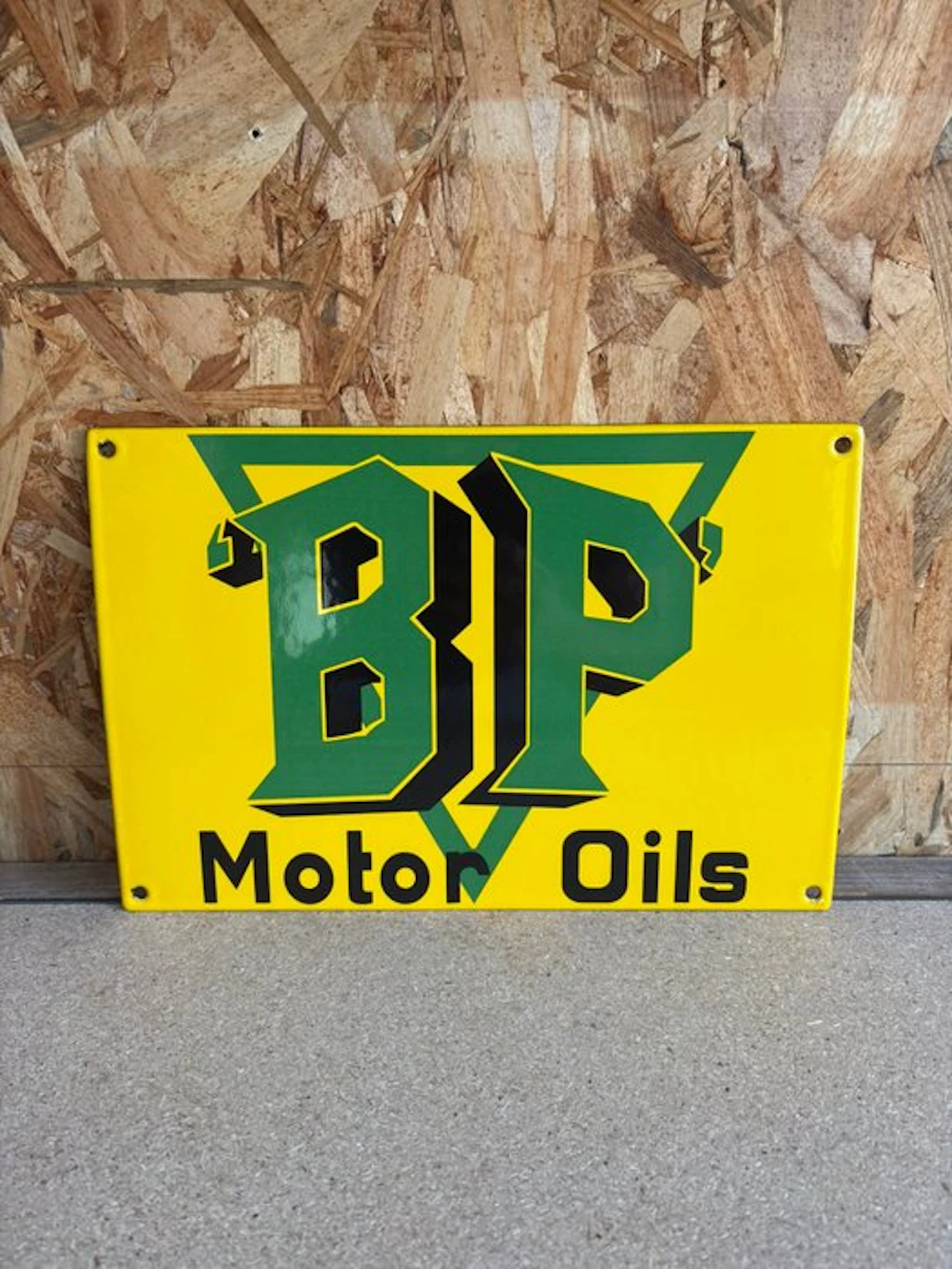 Magnificent enameled plaque - BP Motor Oils - Enamel plate - Steel