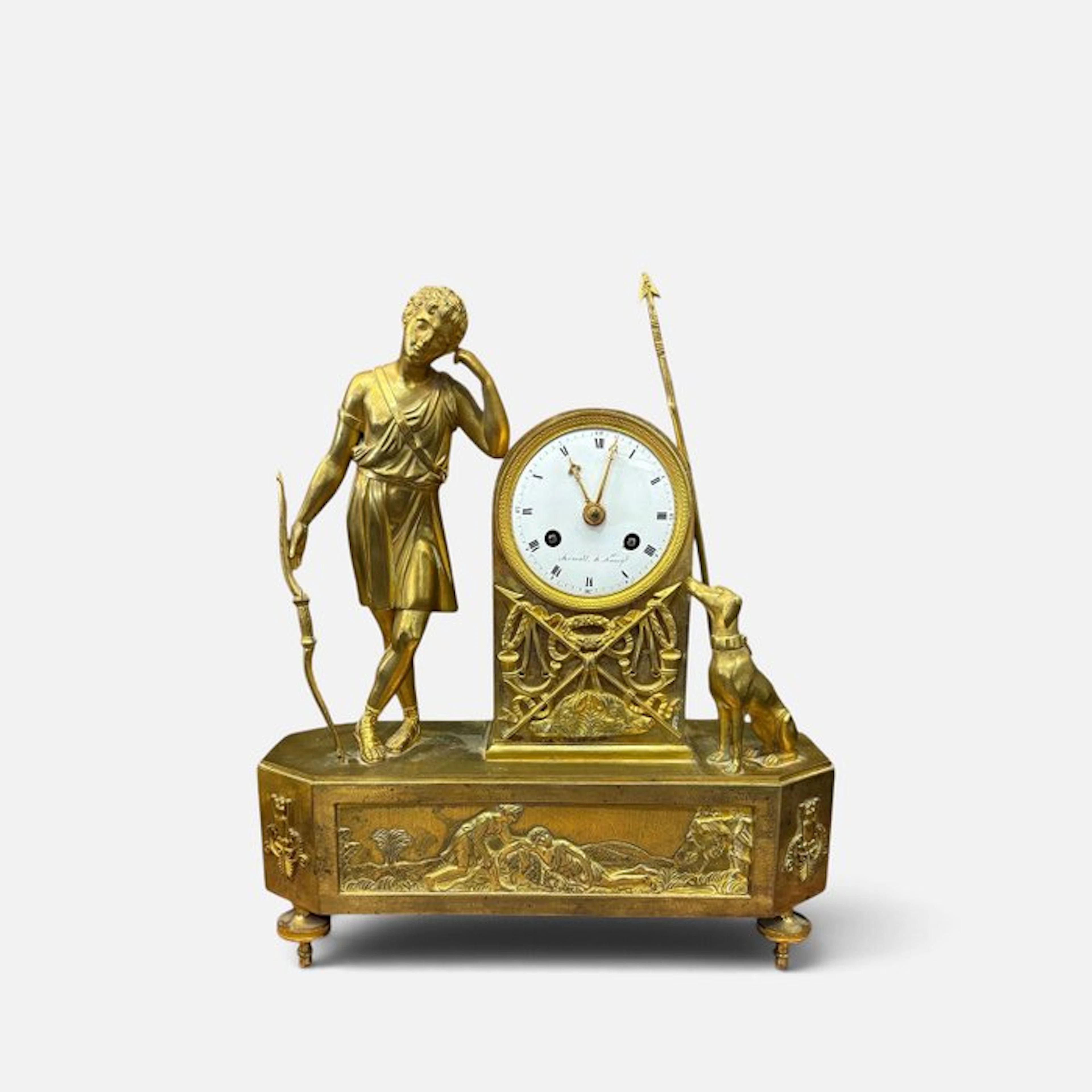 Mantel Clock: The Melancholy Love - Bronze - 1800-1850