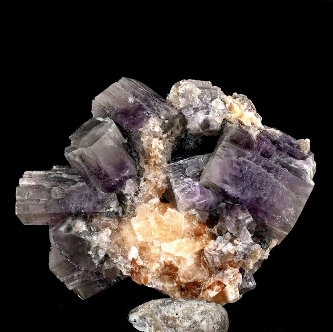 High quality bi-colored purple-grey hexagonal aragonite...