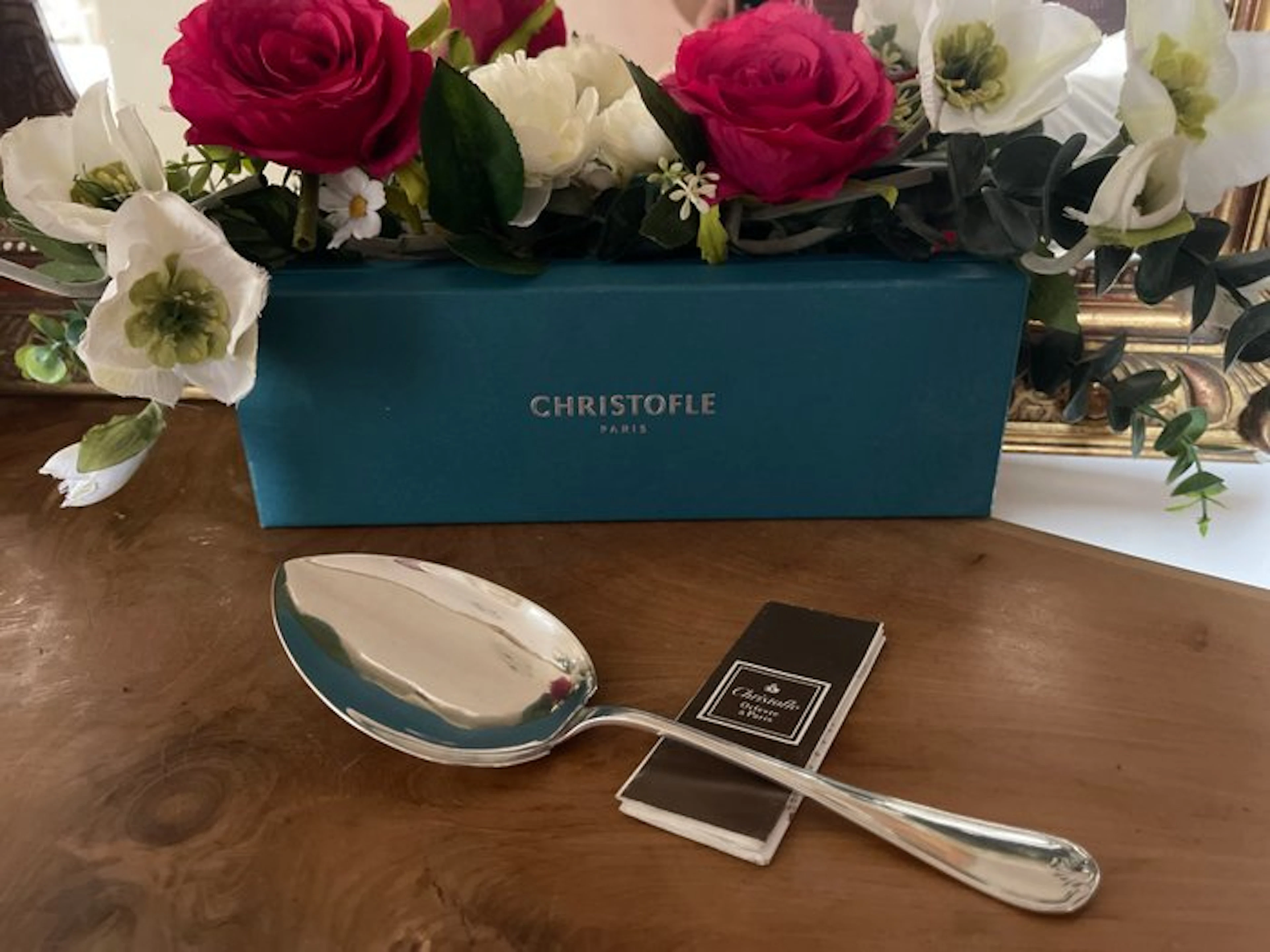 Christofle - Spoon - Ice shovel, Marot Bérain model - silvered metal
