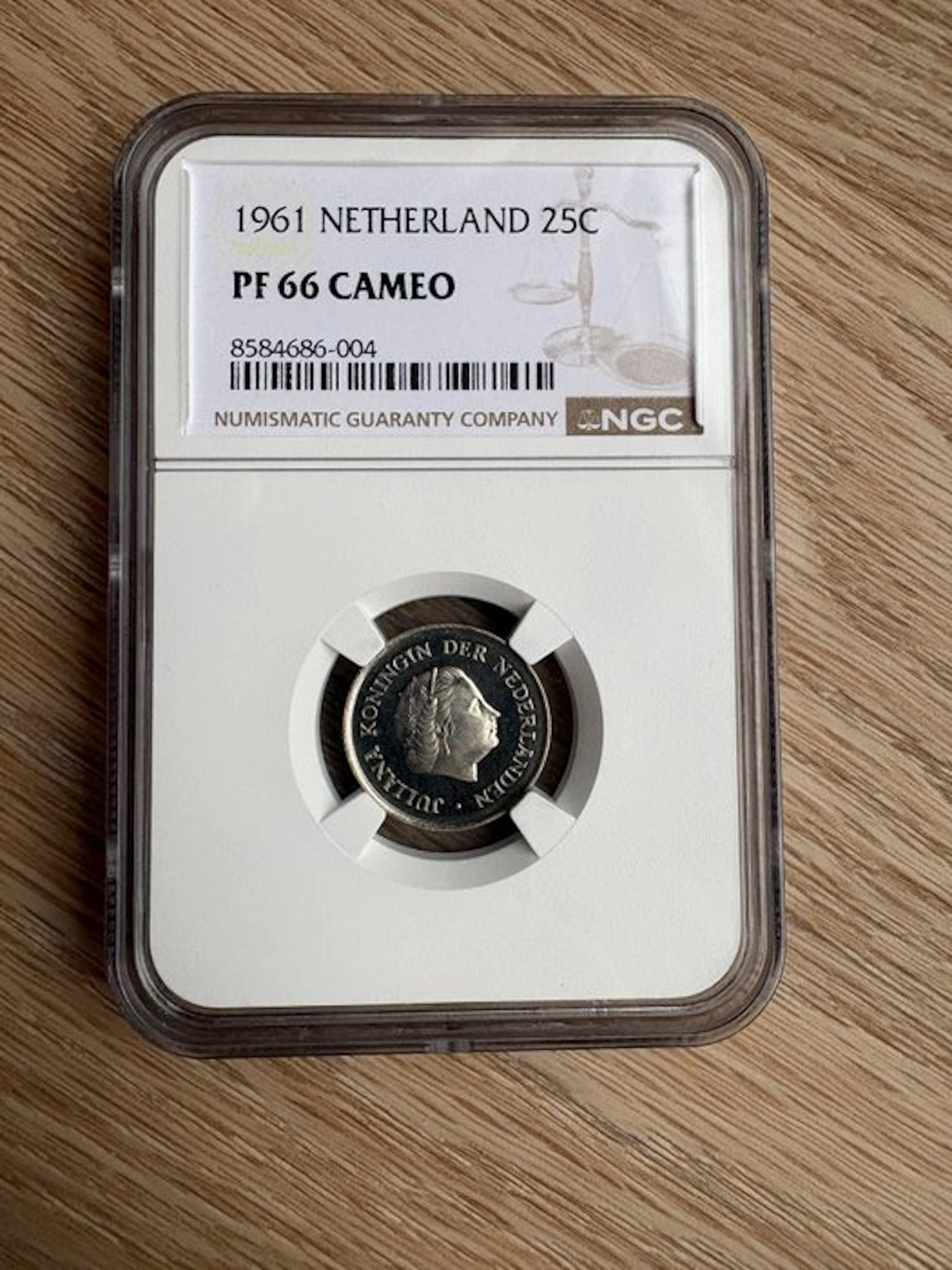 Netherlands. 25 Cents 1961 PROOF