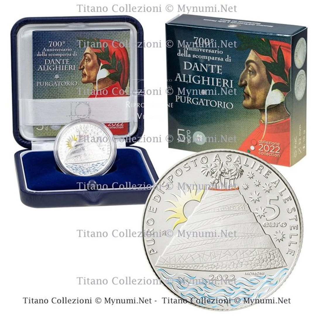 Italy. 5 Euro 2022 "Dante Alighieri - Purgatorio" (No reserve price)