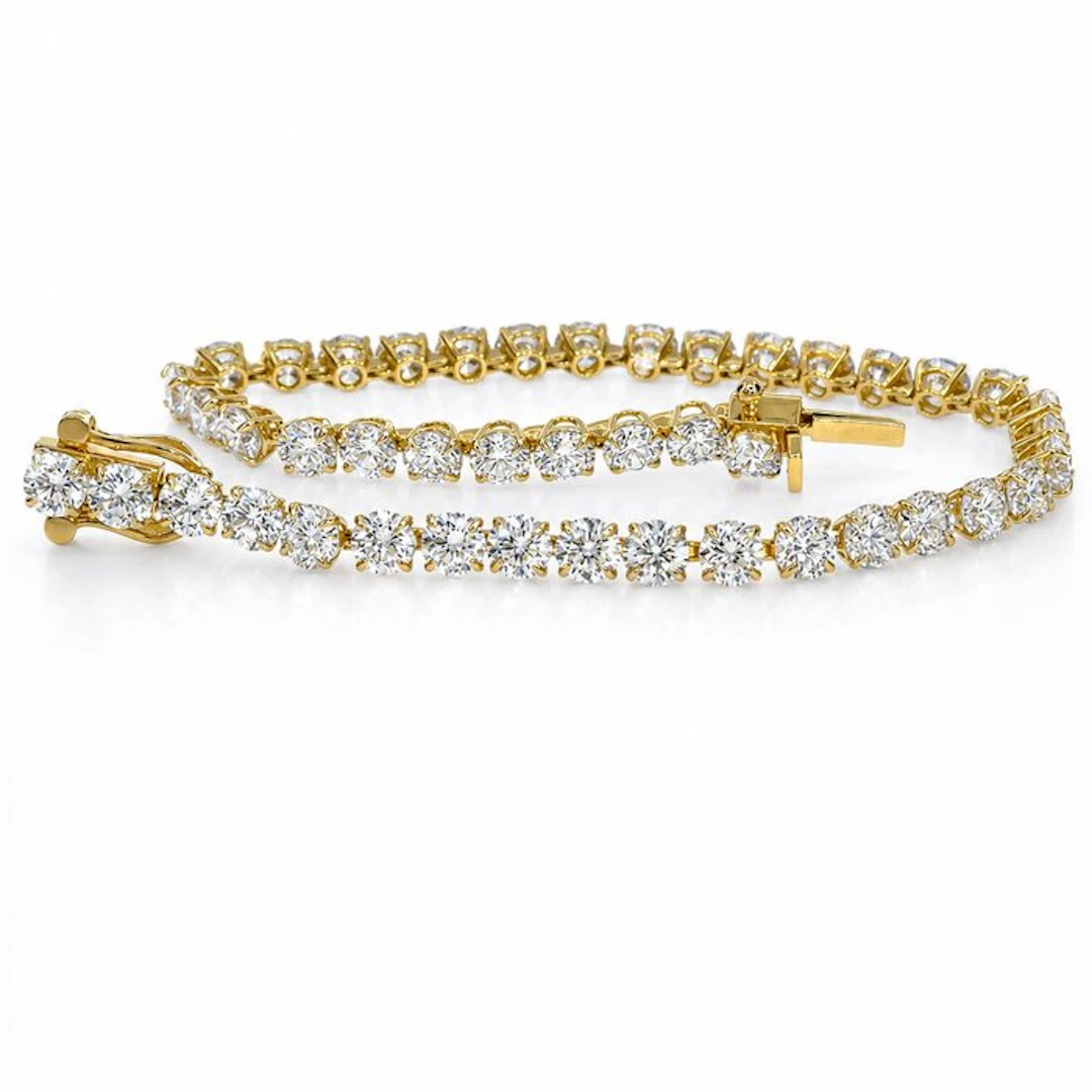 Bracelet - 14 kt. Yellow gold - 10.12ct. tw. Diamond (Lab-grown)
