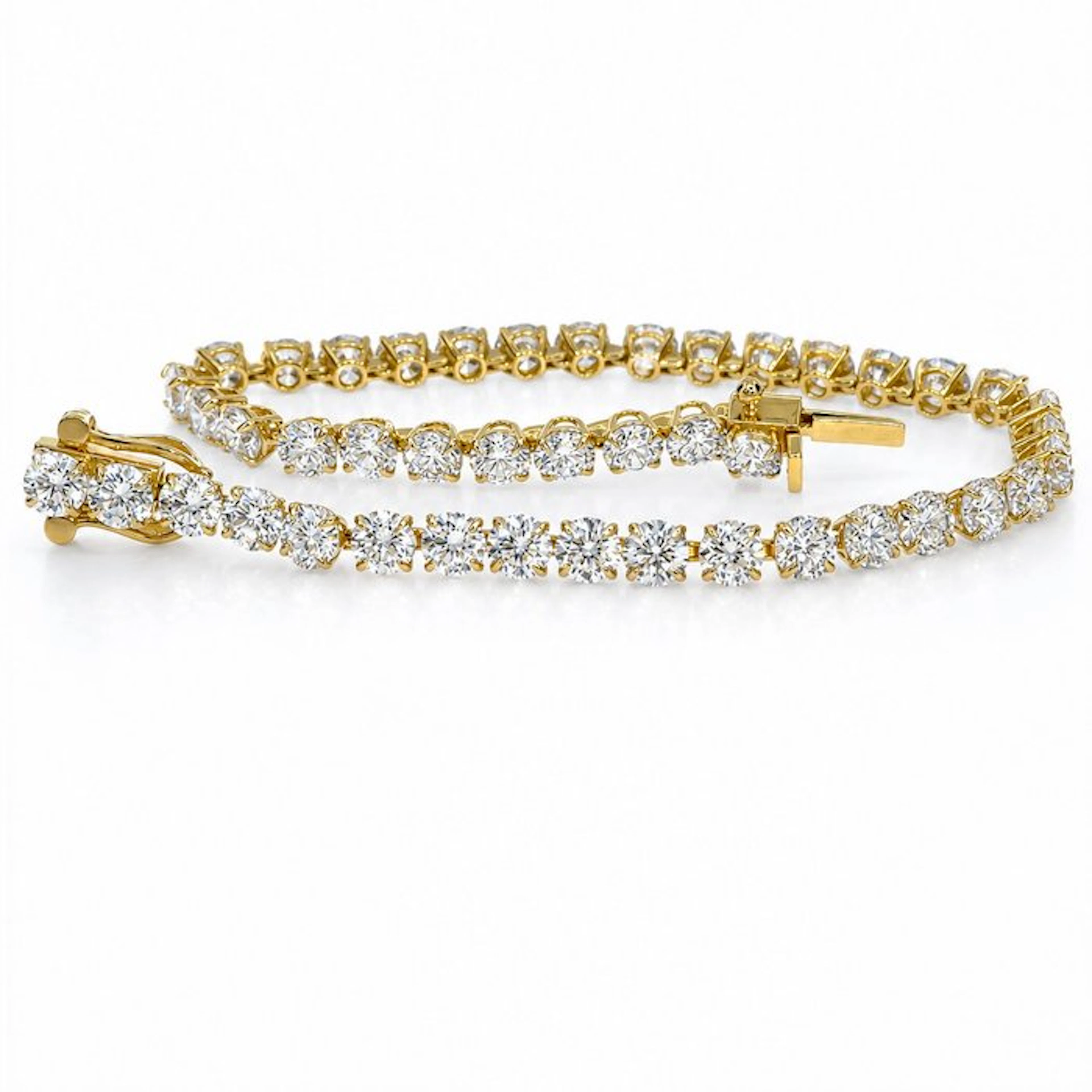 Bracelet - 14 kt. Yellow gold - 10.12ct. tw. Diamond (Lab-grown)