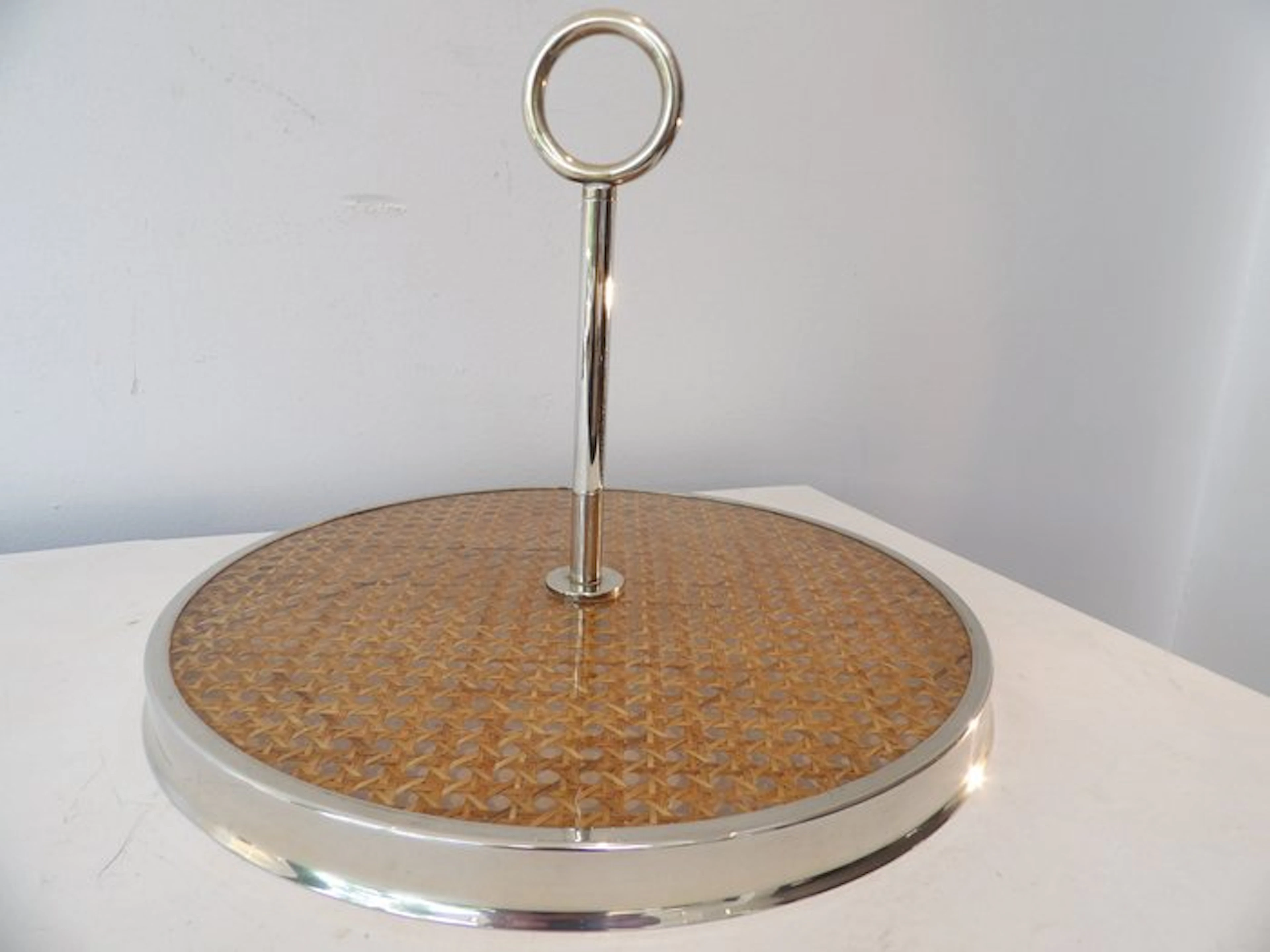MPEA - Serving tray - Silvered/Plexiglas/Rattan