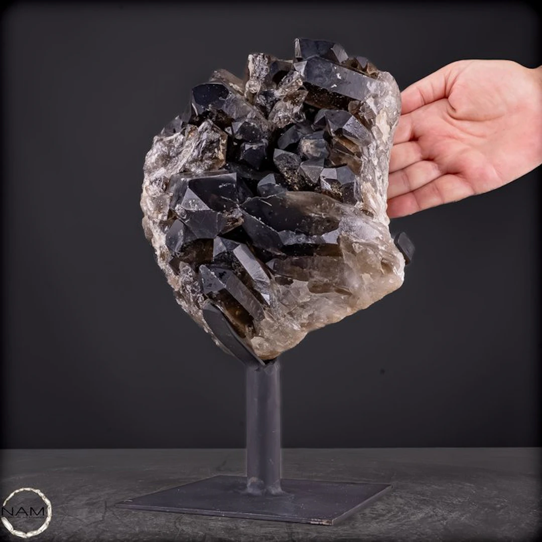 Smoky quartz on a stand