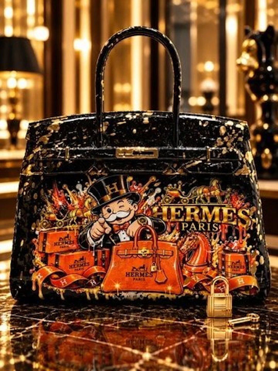 Art Stray-Nos - " Birkin : the golden player – Luxury Is the Game "