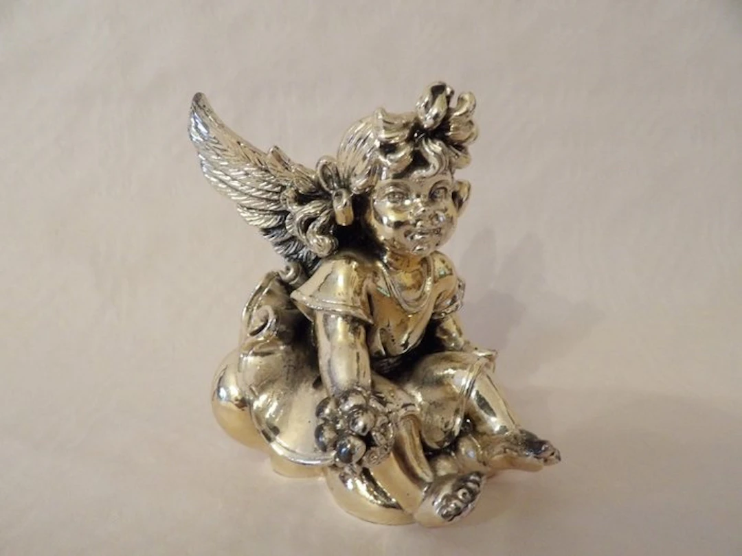 Sconosciuto - Statuette, Figura di Cherubino - 9 cm - .925 silver - 1993