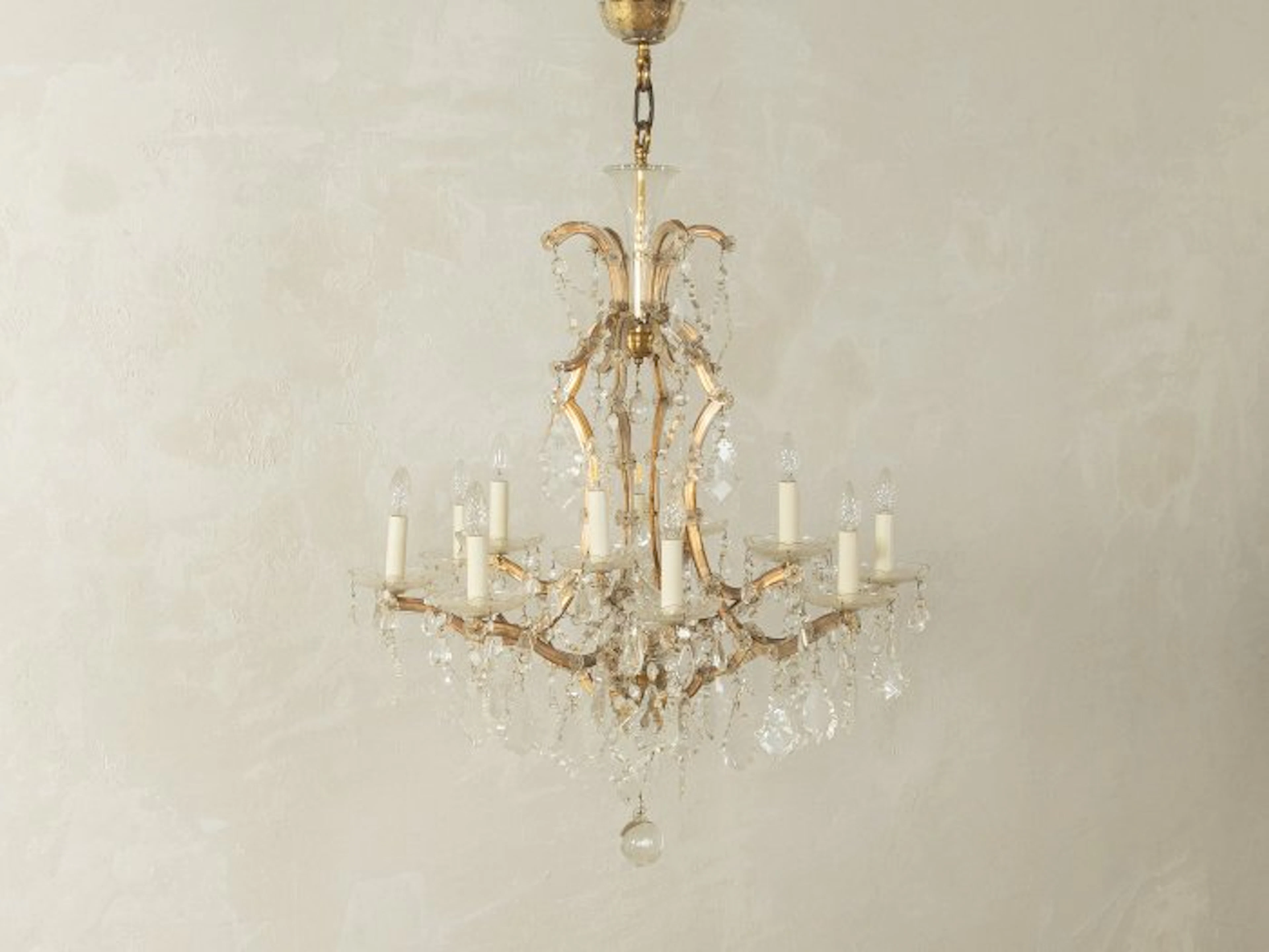 Chandelier - Crystal, Brass - 19th Century Chandelier