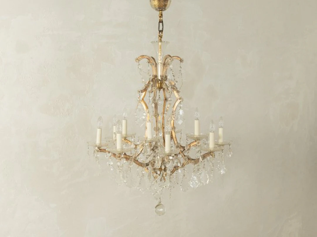 Chandelier - Crystal, Brass - 19th Century Chandelier