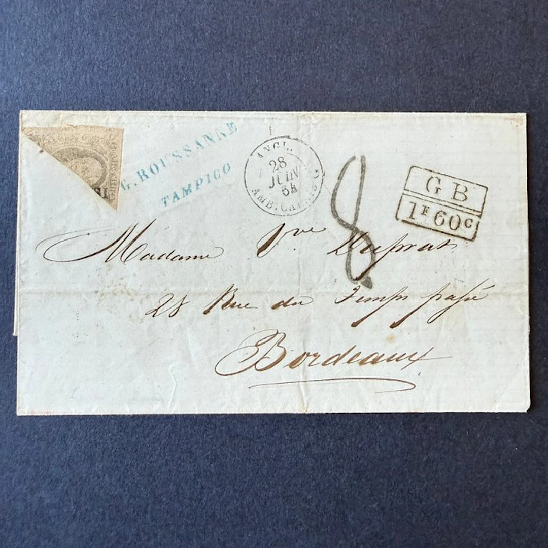 Mexico - Yvert 5a "Miguel Hidalgo" half stamp on letter to France (paquebot)