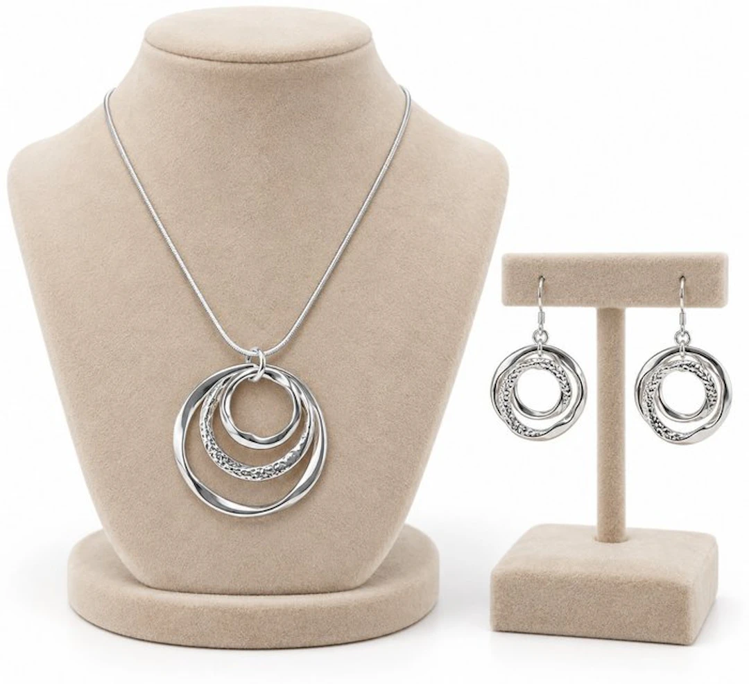 No reserve price - 2 piece jewellery set Silver