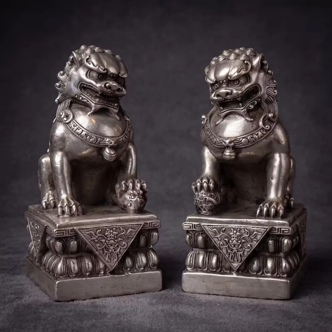 Groot formaat paar foo dogs - Bronze - China (No reserve price)