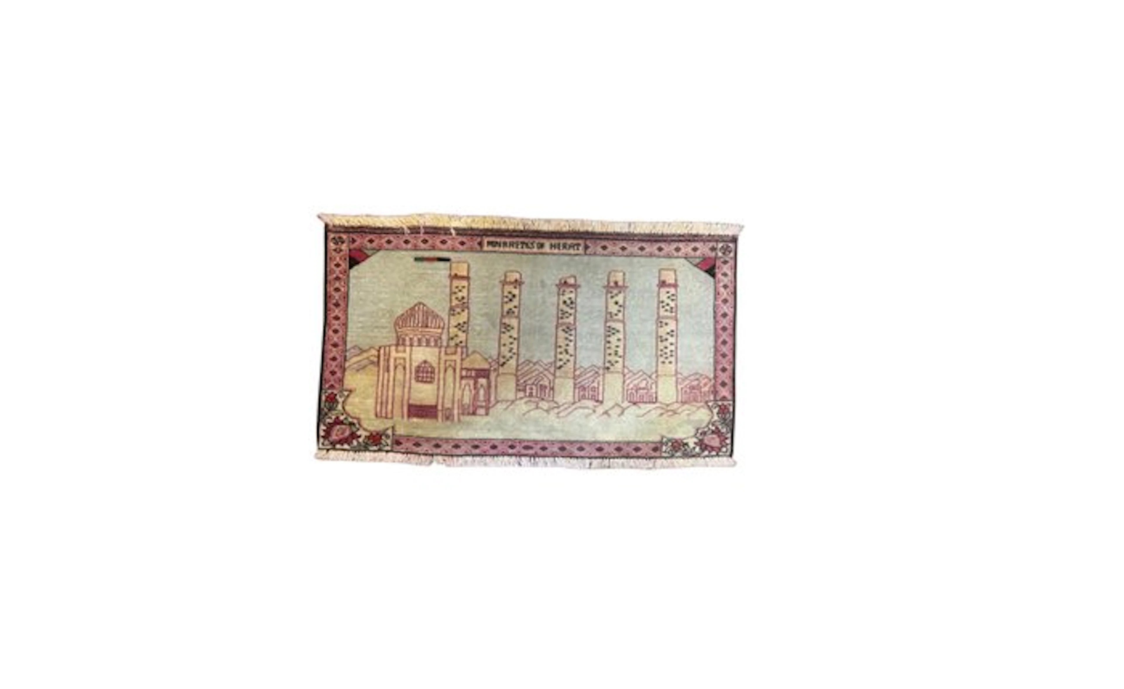 Afghan artists - Afghan - Carpet - 95 cm - 55 cm - The minartes of Herat