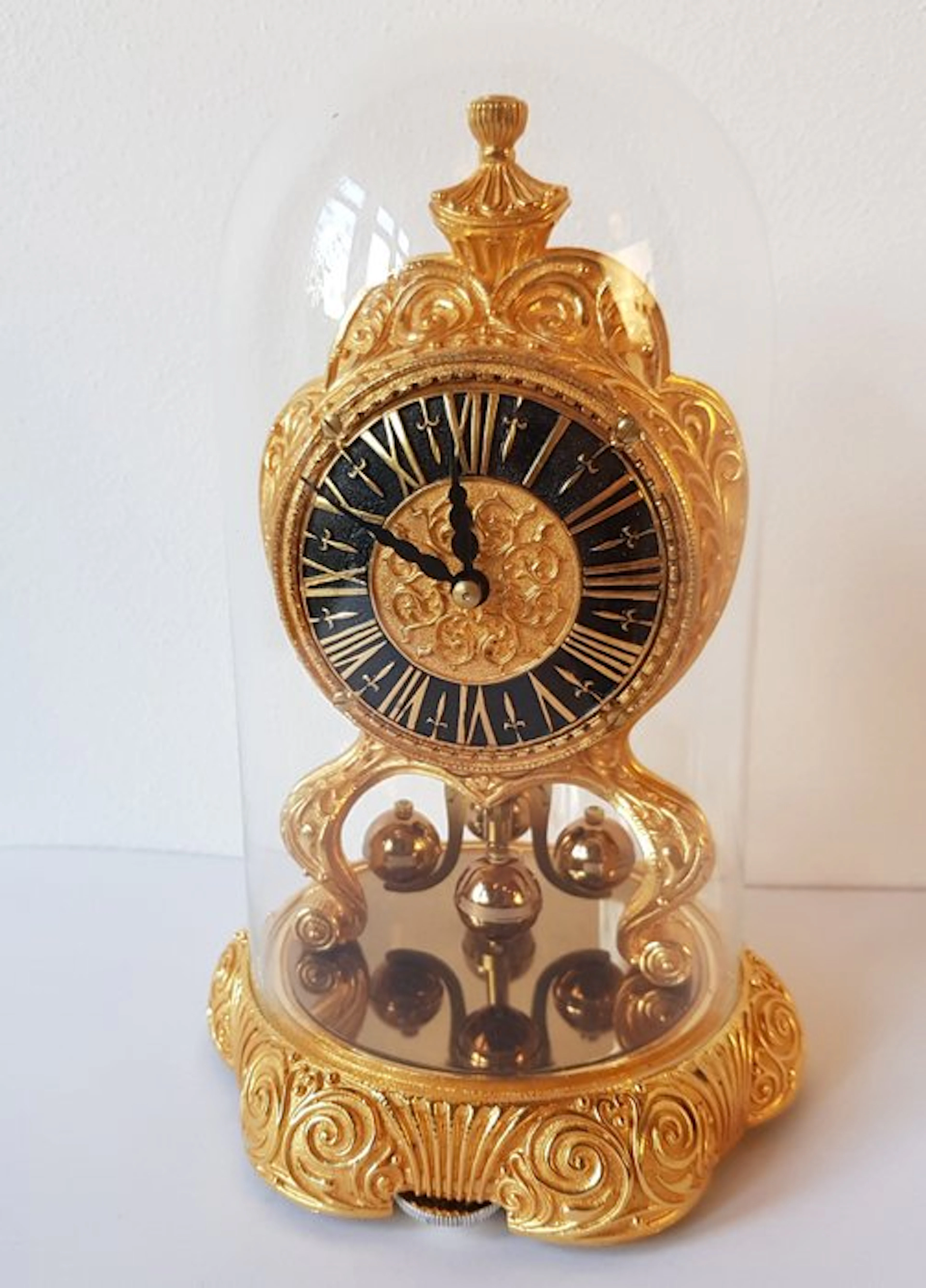 Anniversary clock - Antique Glass, Brass - 1950-1960 - New Old Stock