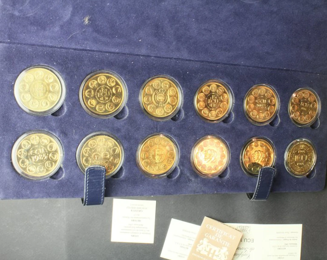 France. Coffret de 12 Médailles ÉCU Europa (1979-1995) en...