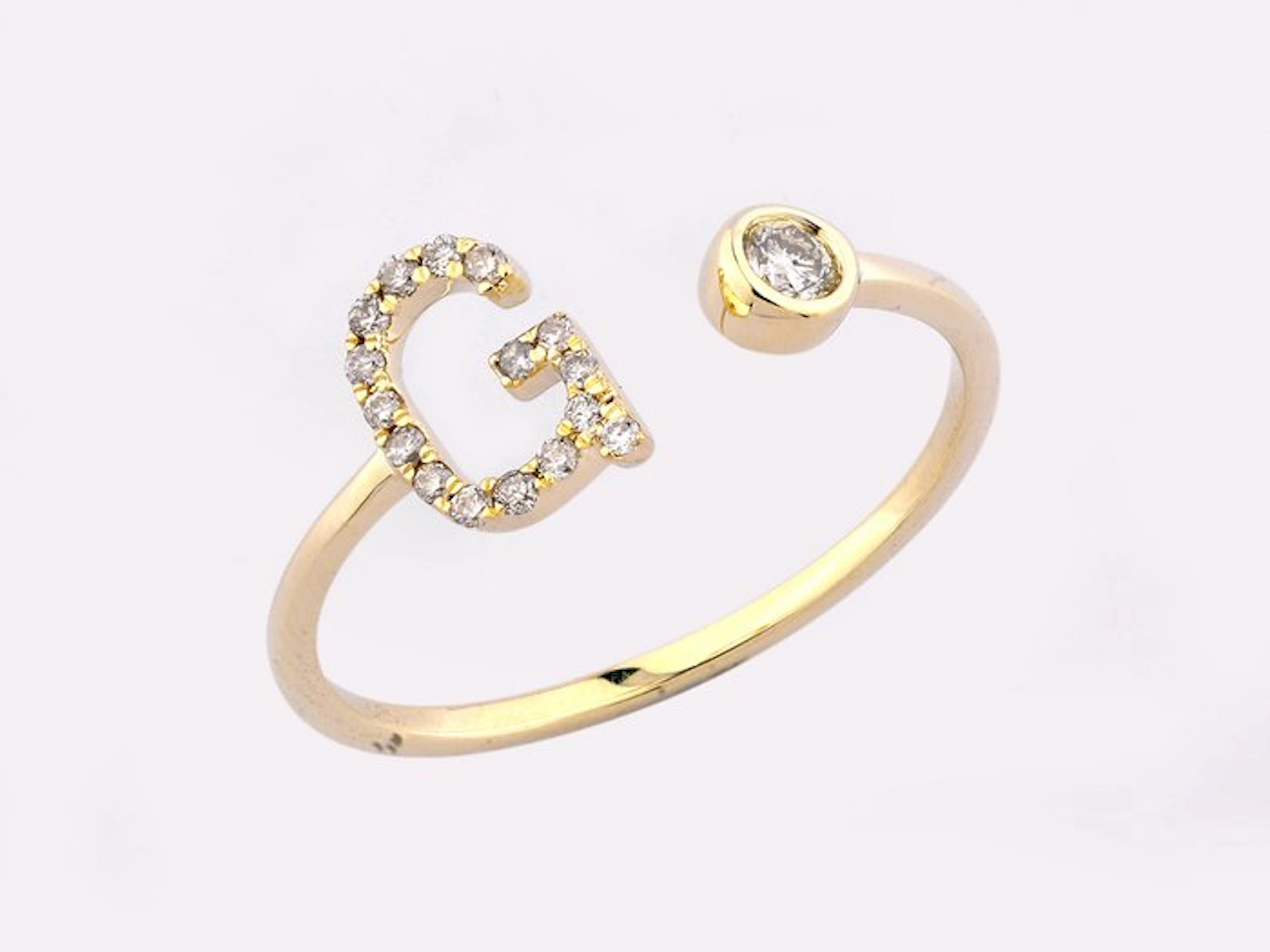 No reserve price - Ring - 14 kt. Yellow gold - 0.12ct. tw. Diamond (Natural)