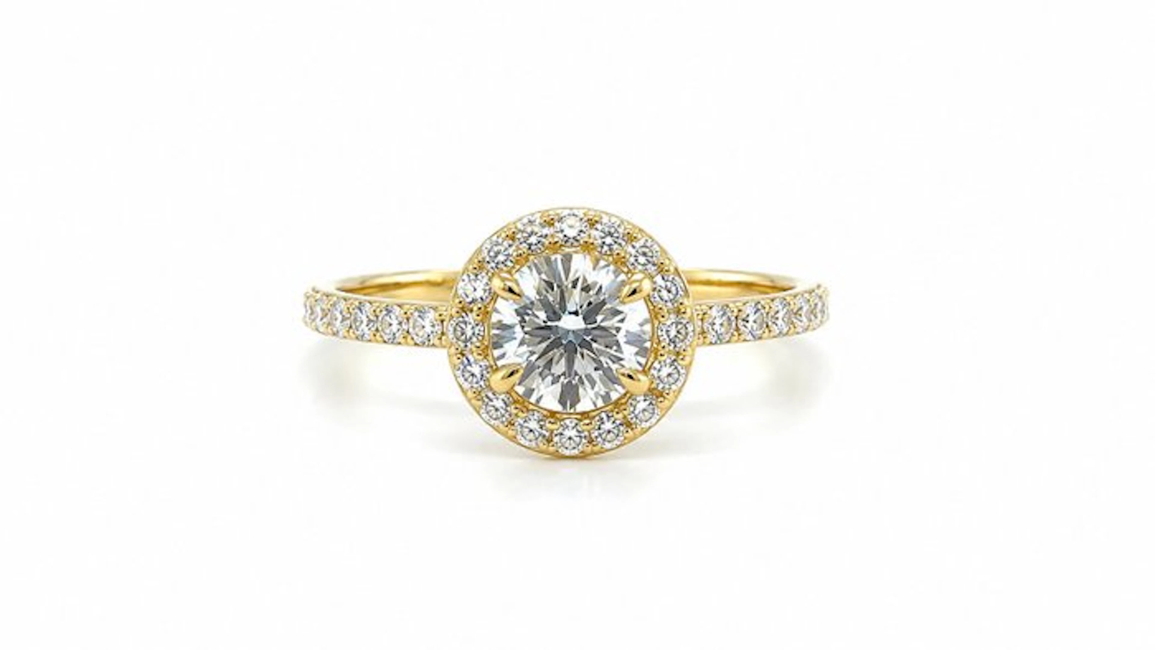 No reserve price - Ring - 14 kt. Yellow gold - 1.09ct. tw. Diamond (Lab-grown)