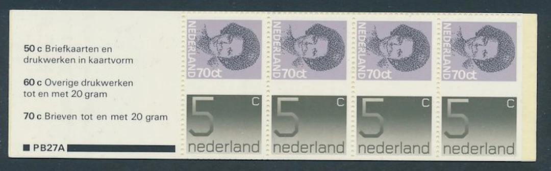 Netherlands 1982 - Automat booklet - misperforation in the top edge
