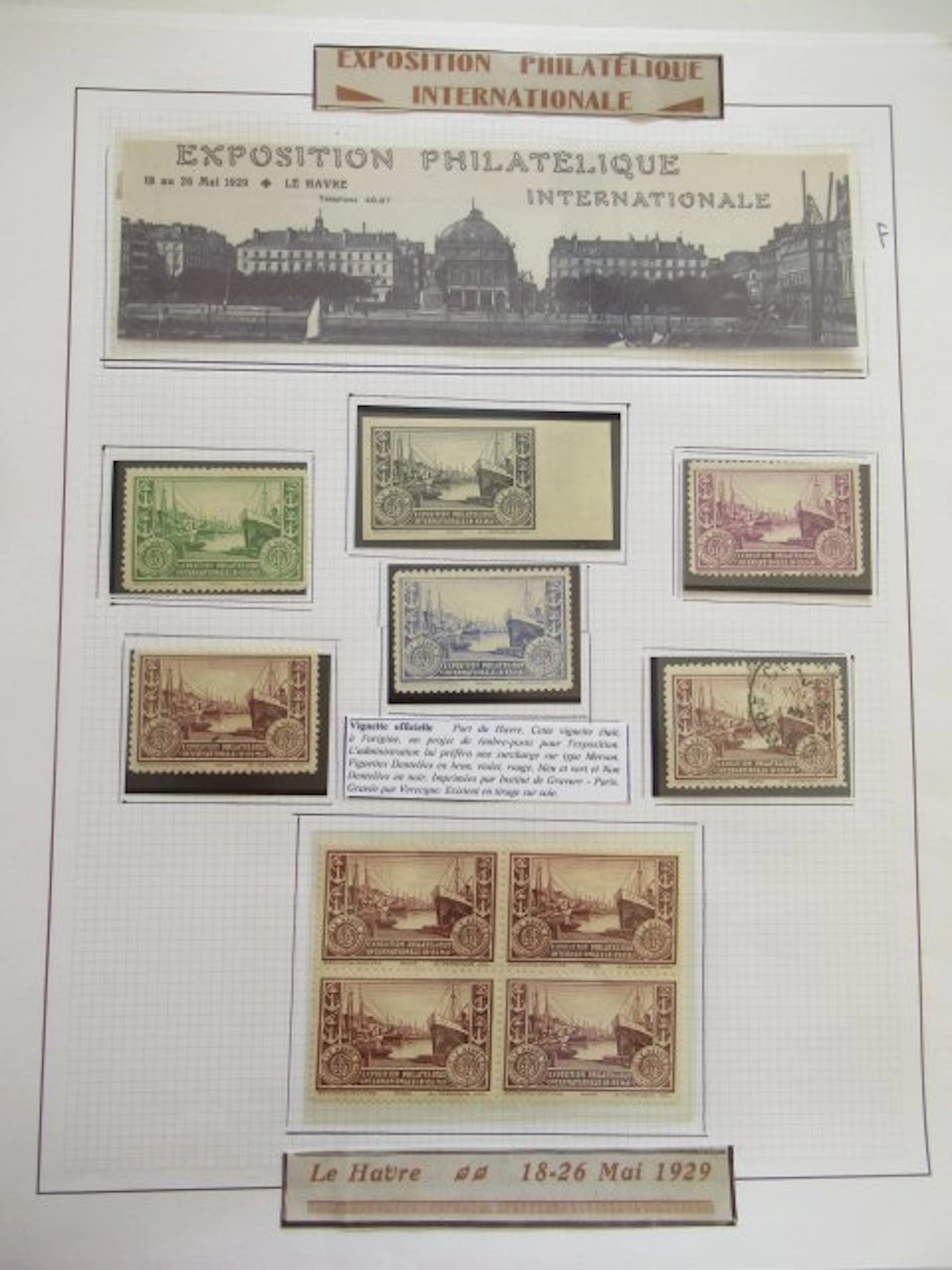 France 1929 - Study file on the International Philatelic Exhibition