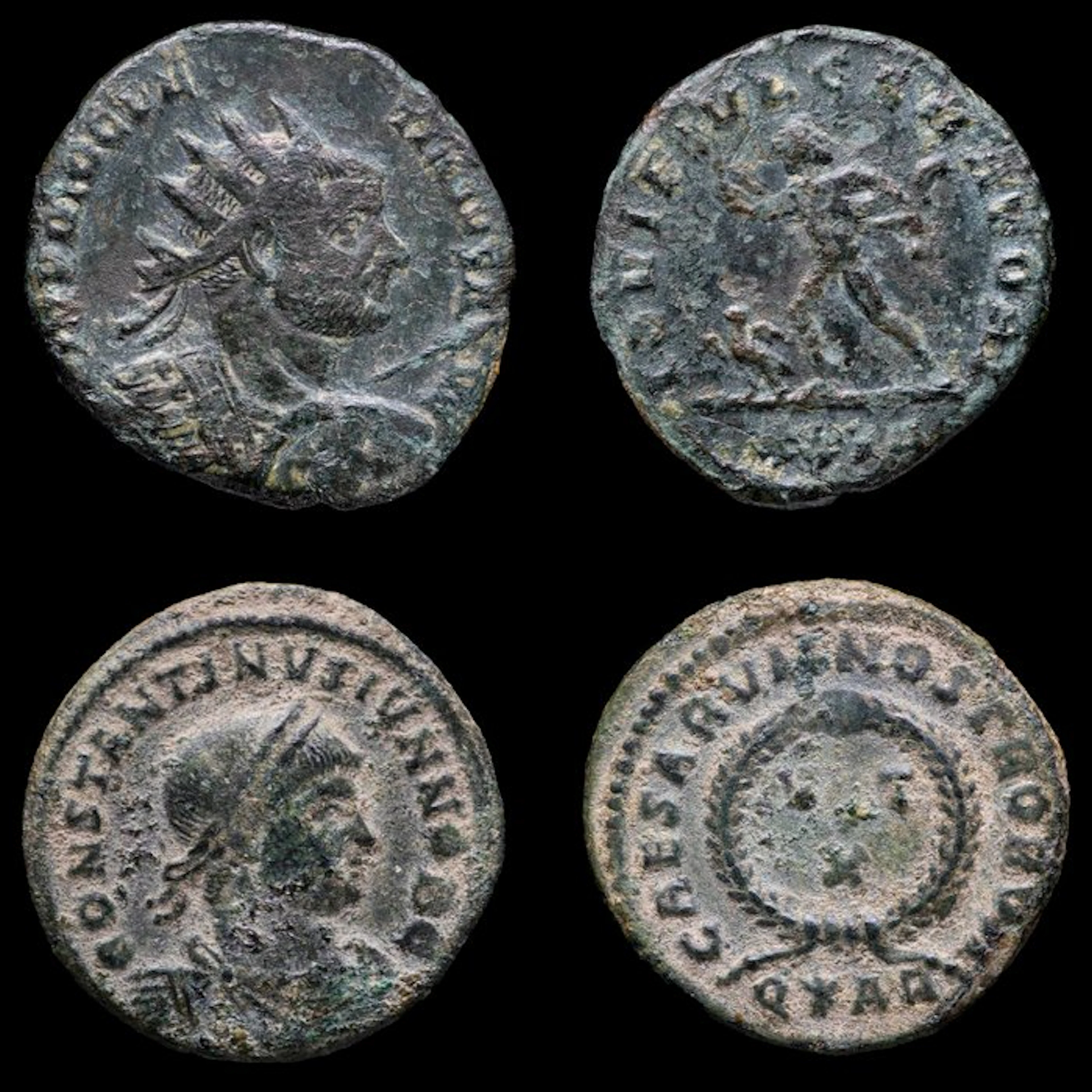 Roman Empire. Diocletian & Constantine II. 2 Coins Lot. (No reserve price)