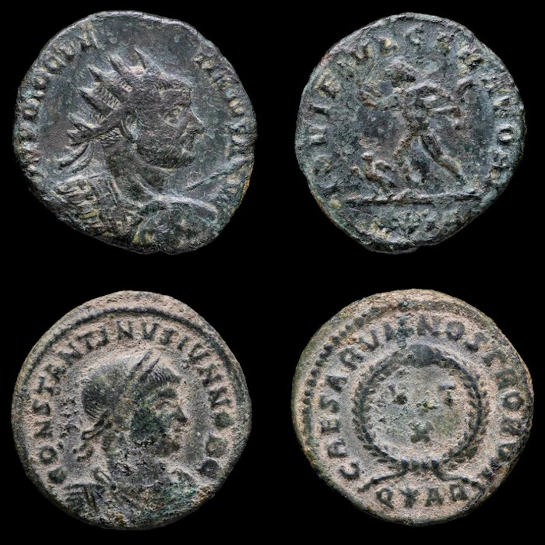Roman Empire. Diocletian & Constantine II. 2 Coins Lot. (No reserve price)