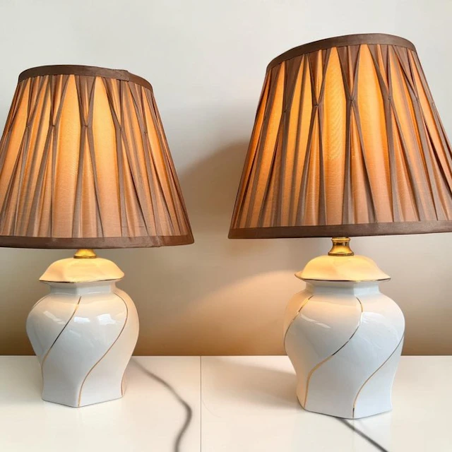 Table lamp (2) - Pair of Italian Ceramic Table Lamps...