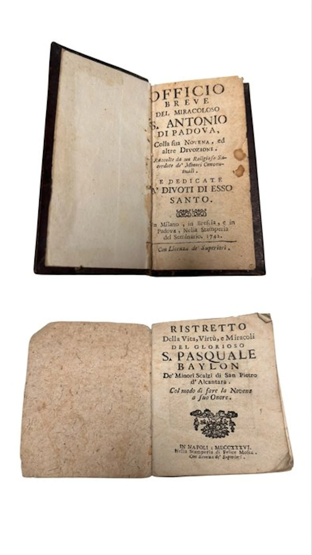 Altro - Lotto di 2 antichi libretti devozionali italiani – San Pasquale Baylon