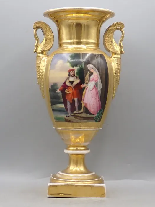 Vieux Paris (attr) - Vase - With sphinx handles - Porcelain