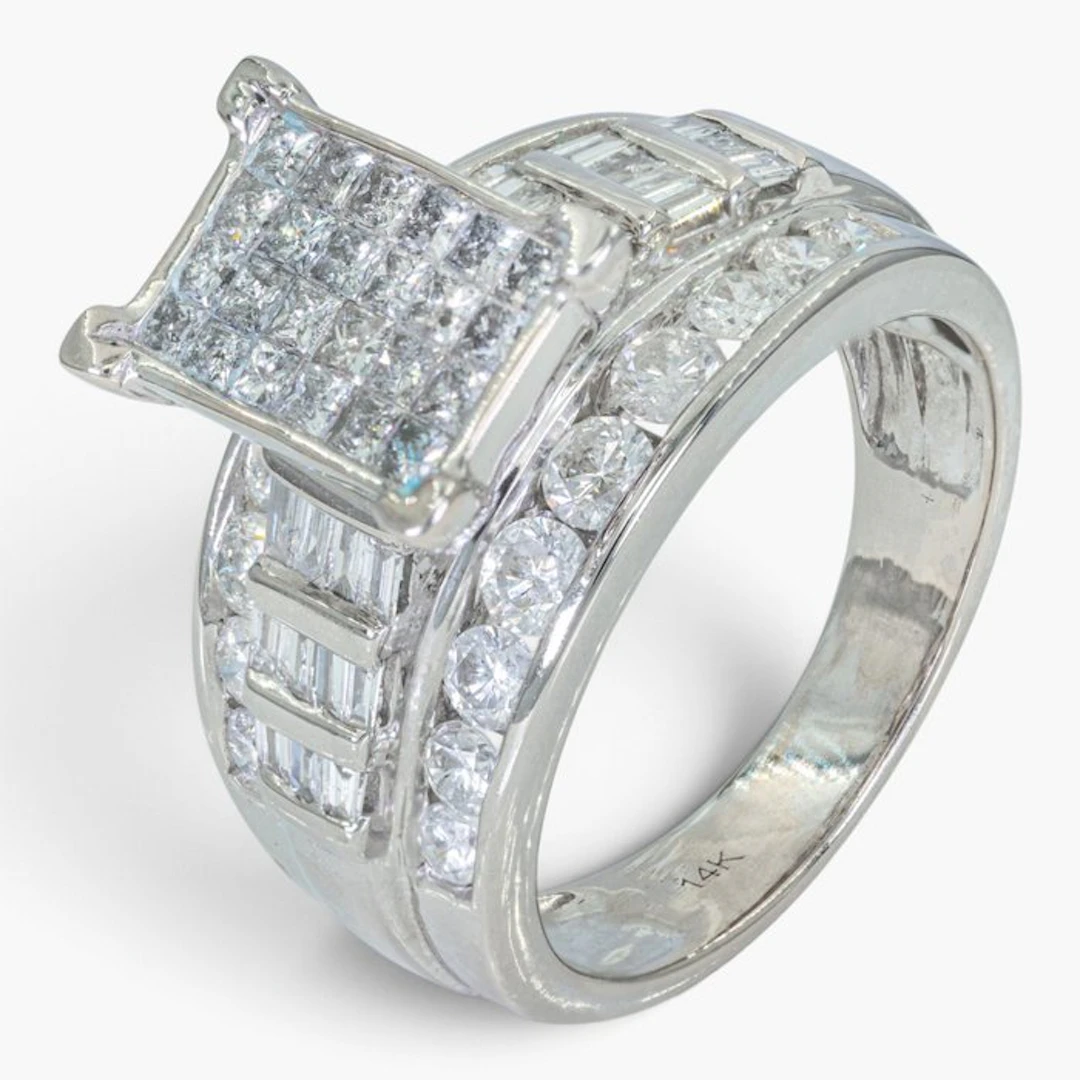 No reserve price - Ring - 14 kt. IGI, White gold - 2.26ct. tw. Diamond