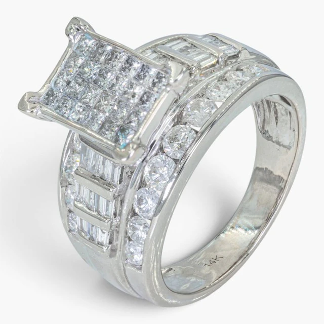 No reserve price - Ring - 14 kt. IGI, White gold - 2.26ct. tw. Diamond