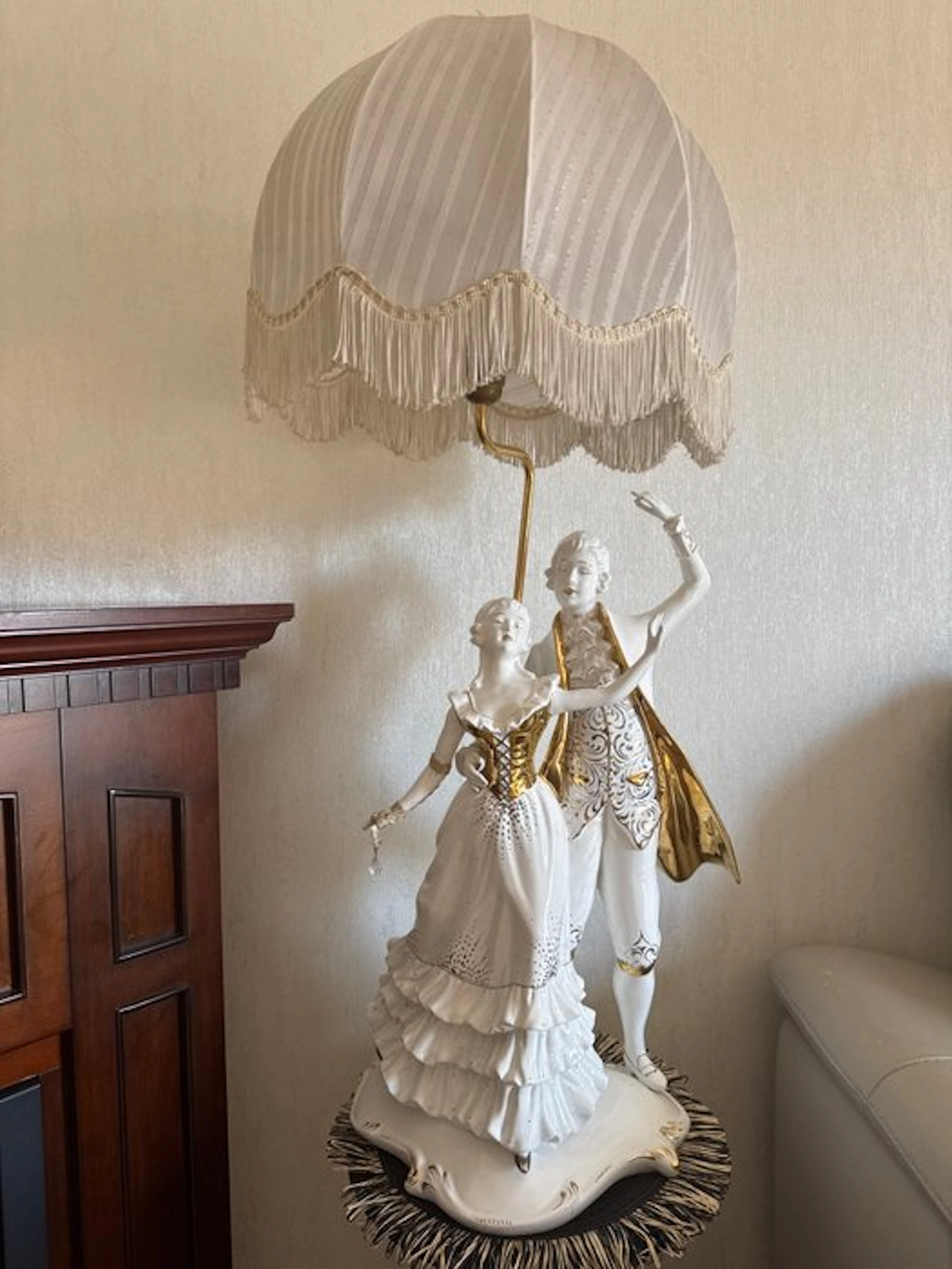 Zanotto D. - Figurine table lamp - Porcelain, Gold