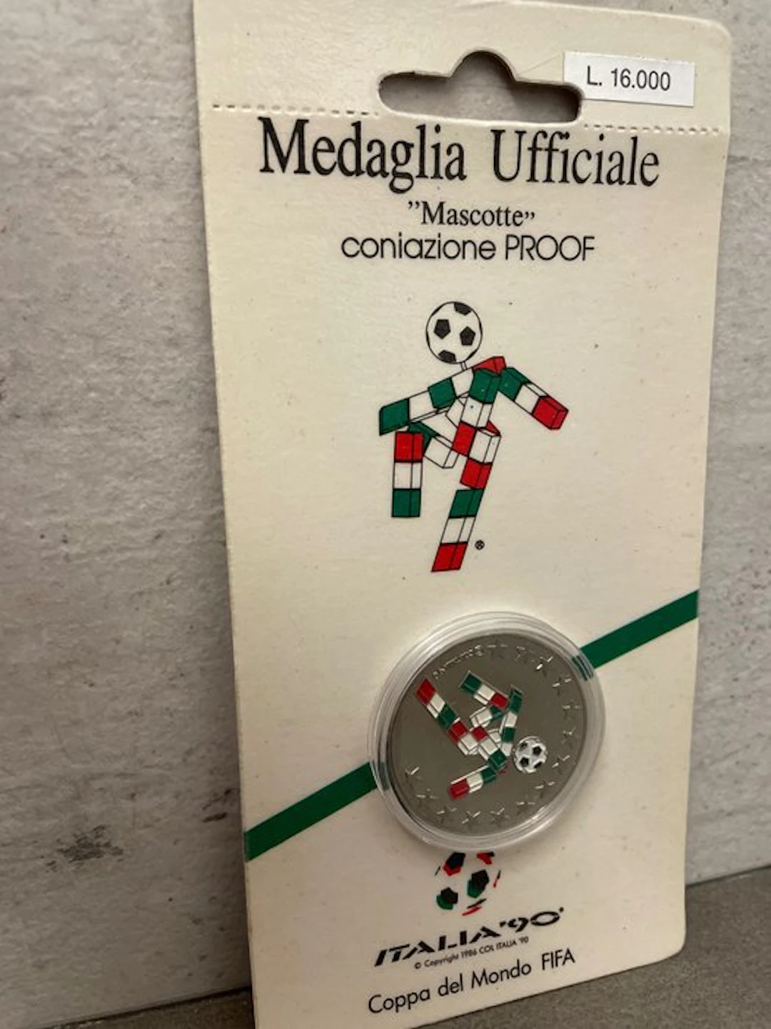 1990 - Official PROOF Medal Italia 90 FIFA World Cup Rare!!