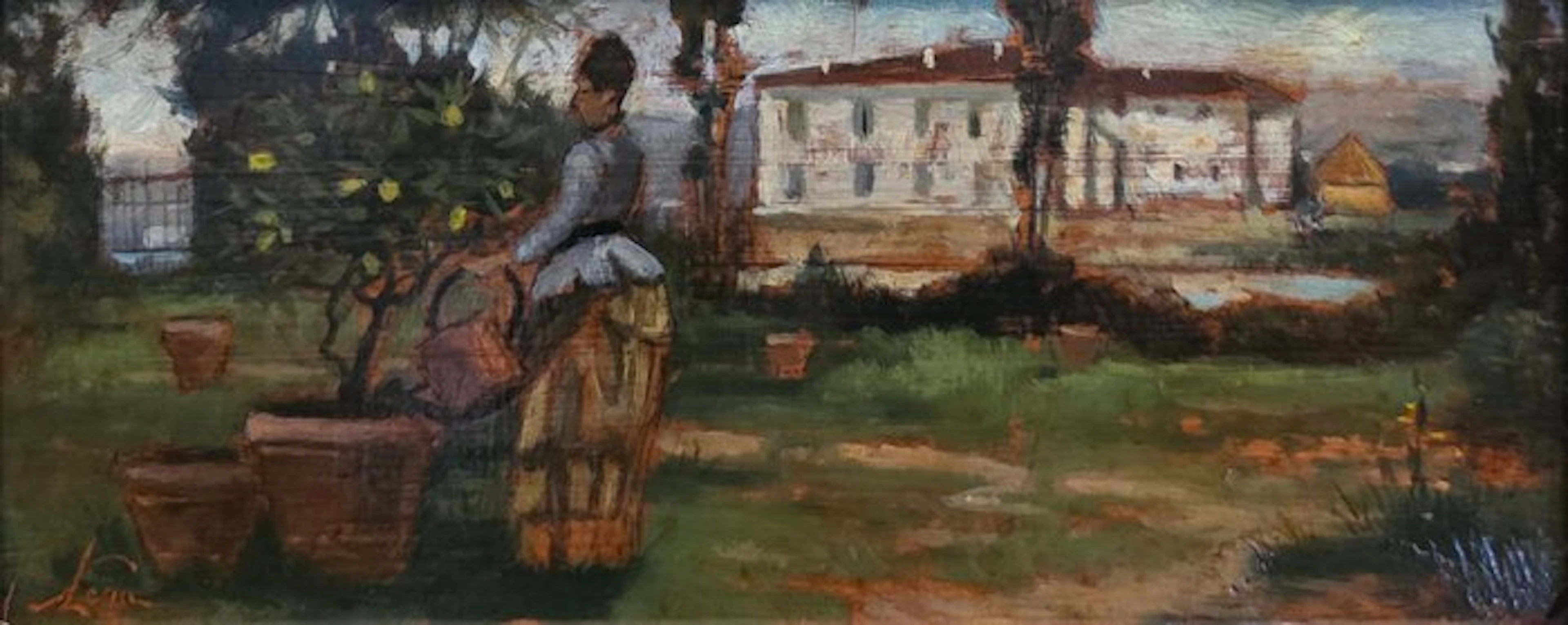 Silvestro Lega (1826-1895), Attr. a - Paesaggio