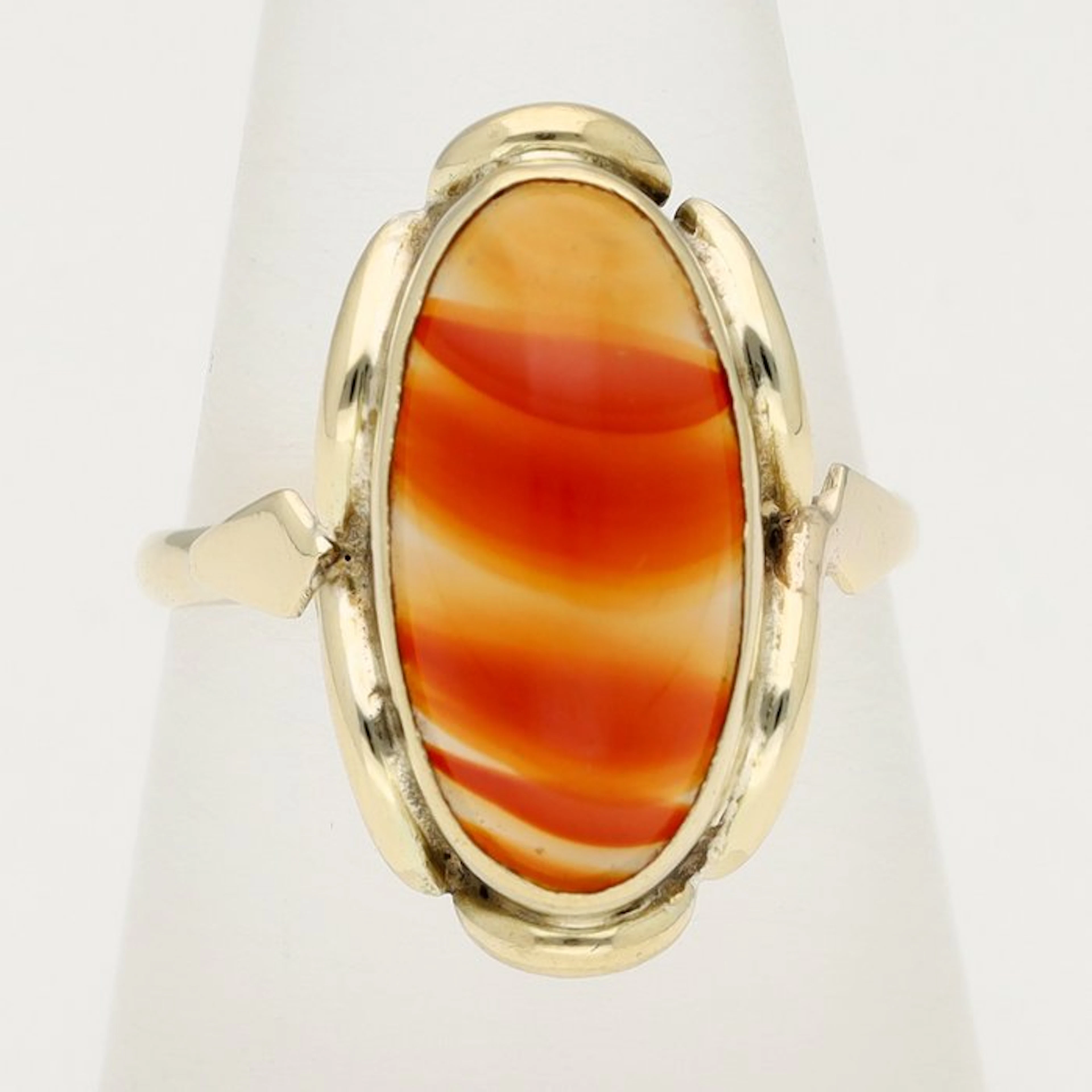 Ring - 14 kt. Yellow gold - agate