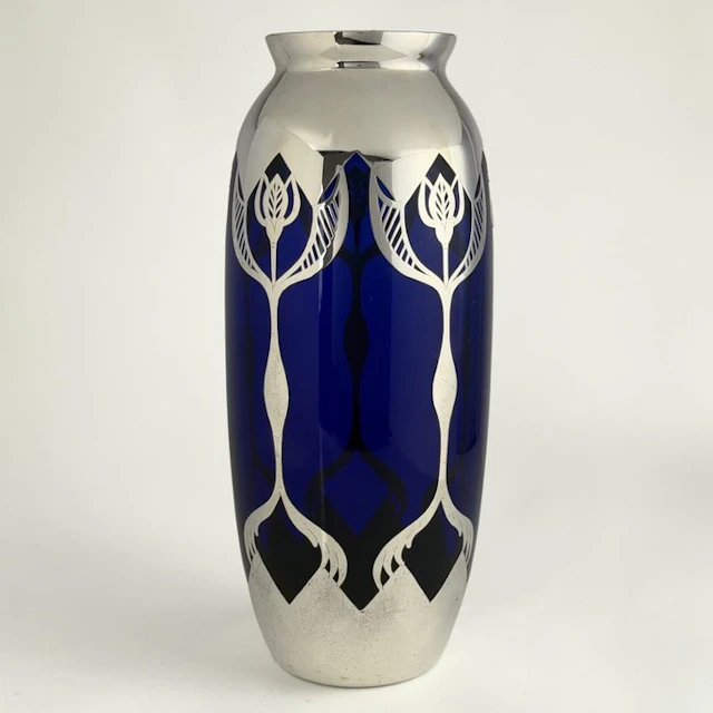 Vase - Fine Silver Overlay - 31cm - hallmarked - .1000...
