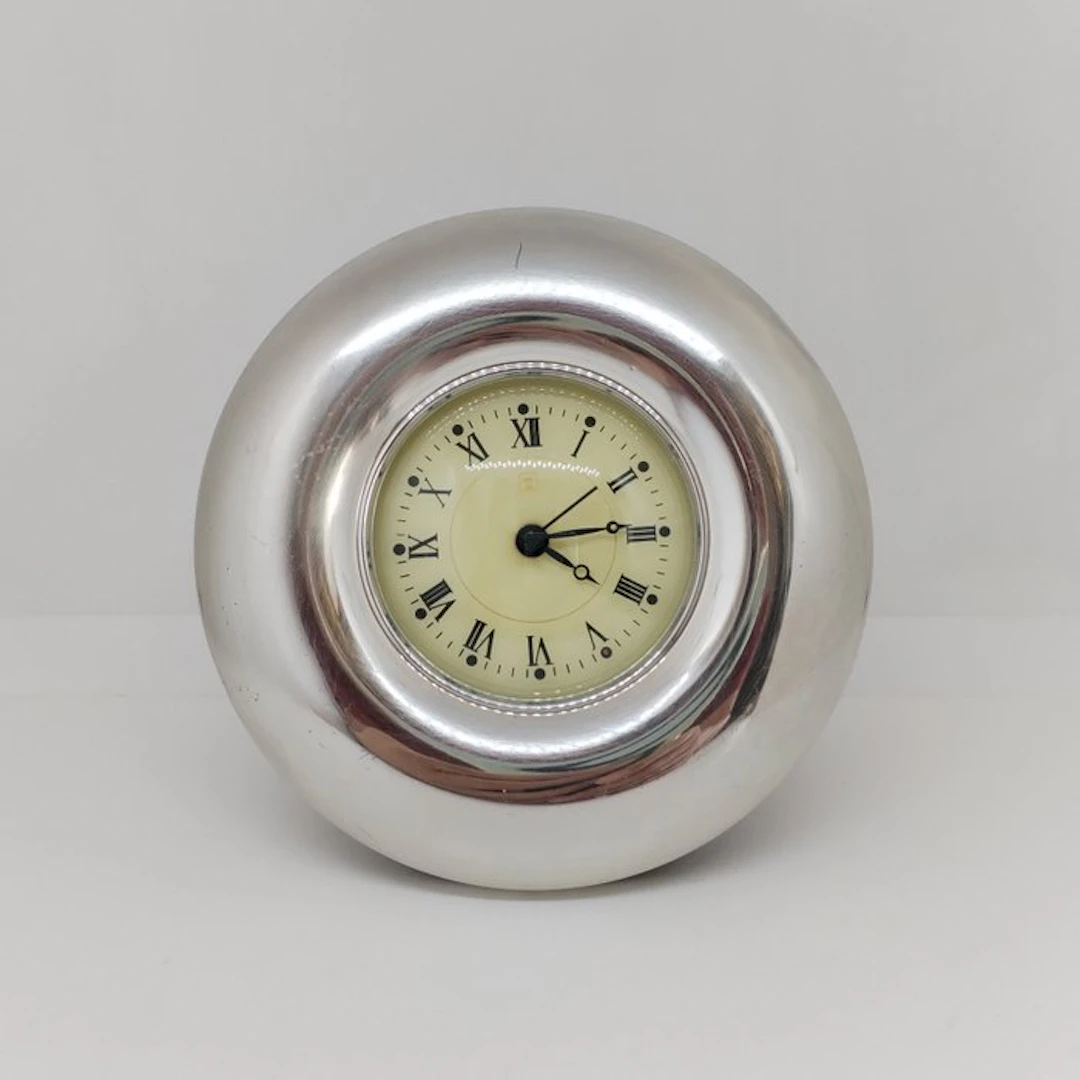 Table/desk clock - Silver - 1980-1990