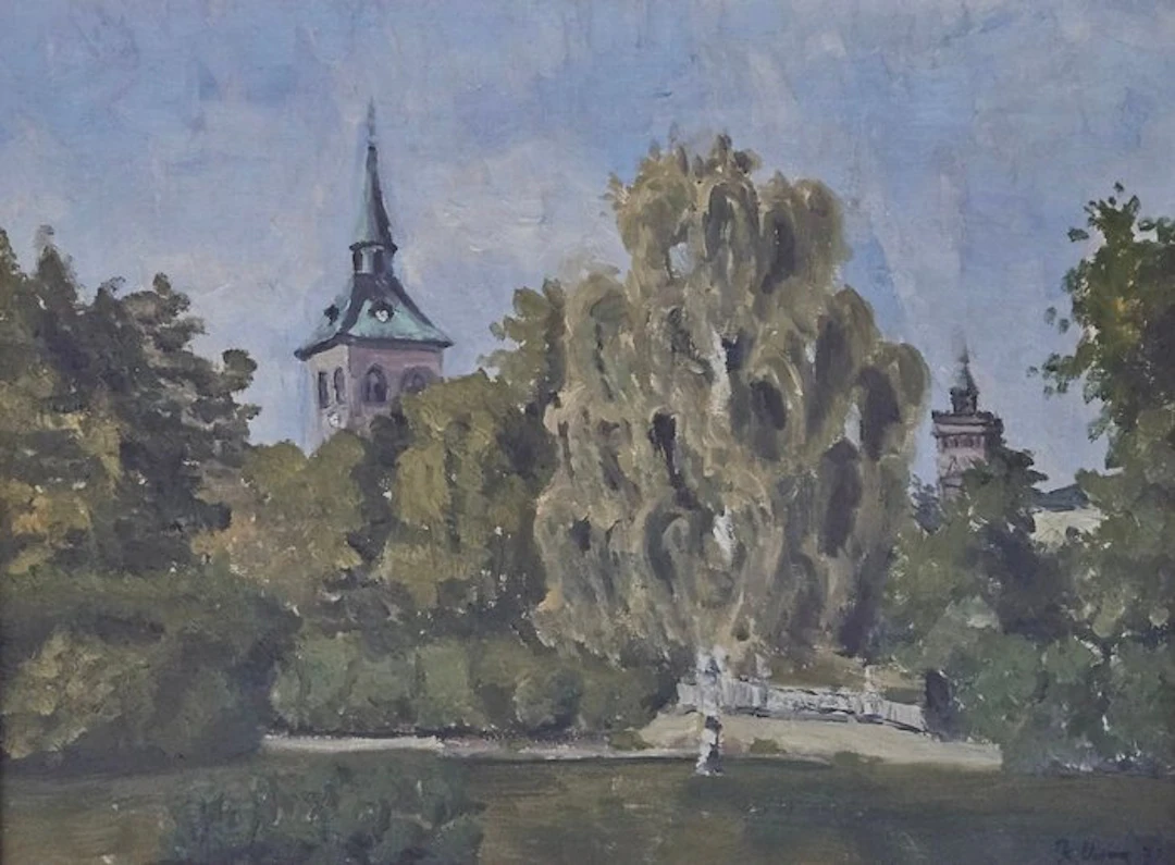 Kurth von Unruh (1894–1986) - Kurth von Unruh-Parklandschaft mit Kirchtürmen