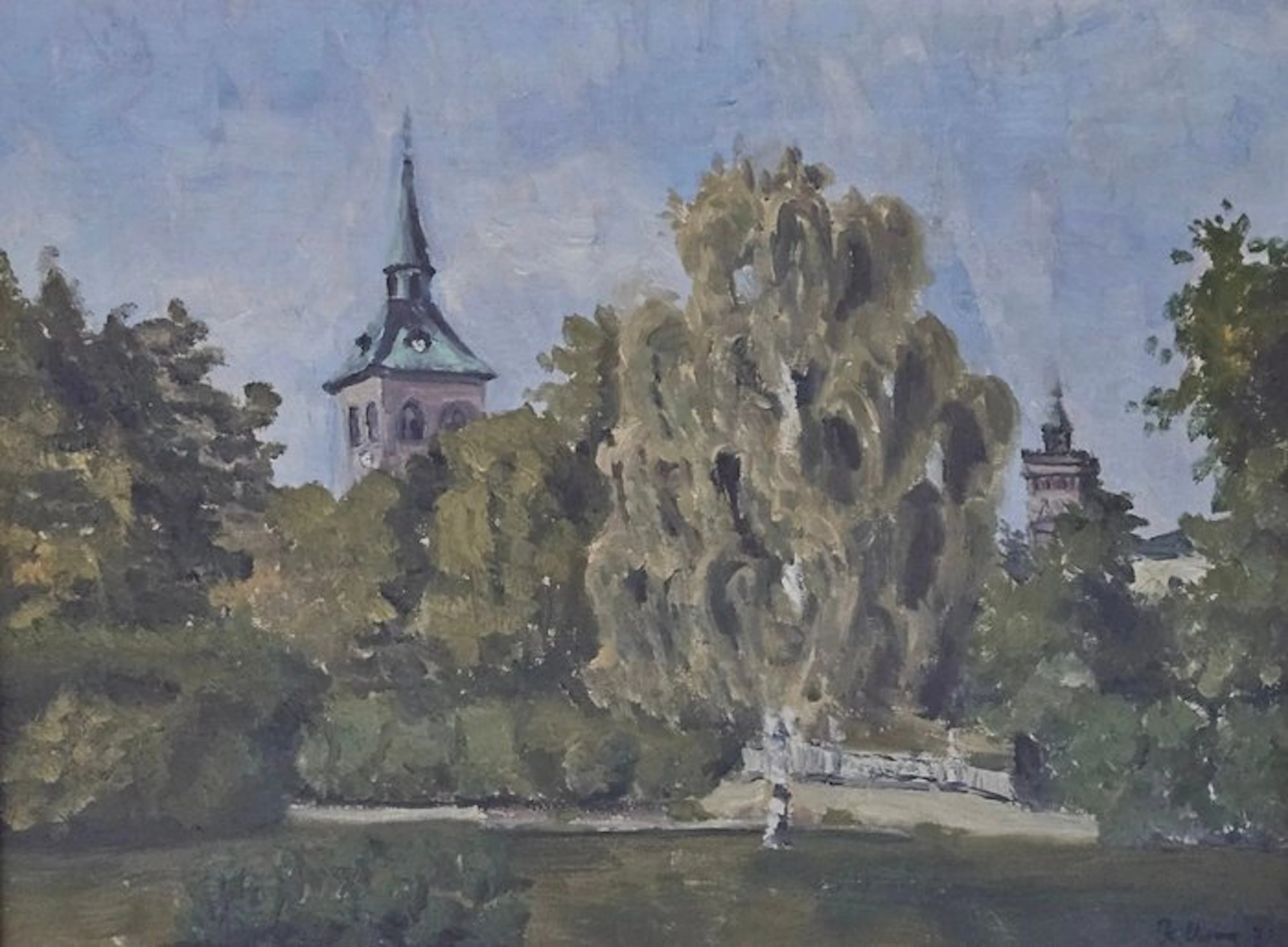 Kurth von Unruh (1894–1986) - Kurth von Unruh-Parklandschaft mit Kirchtürmen