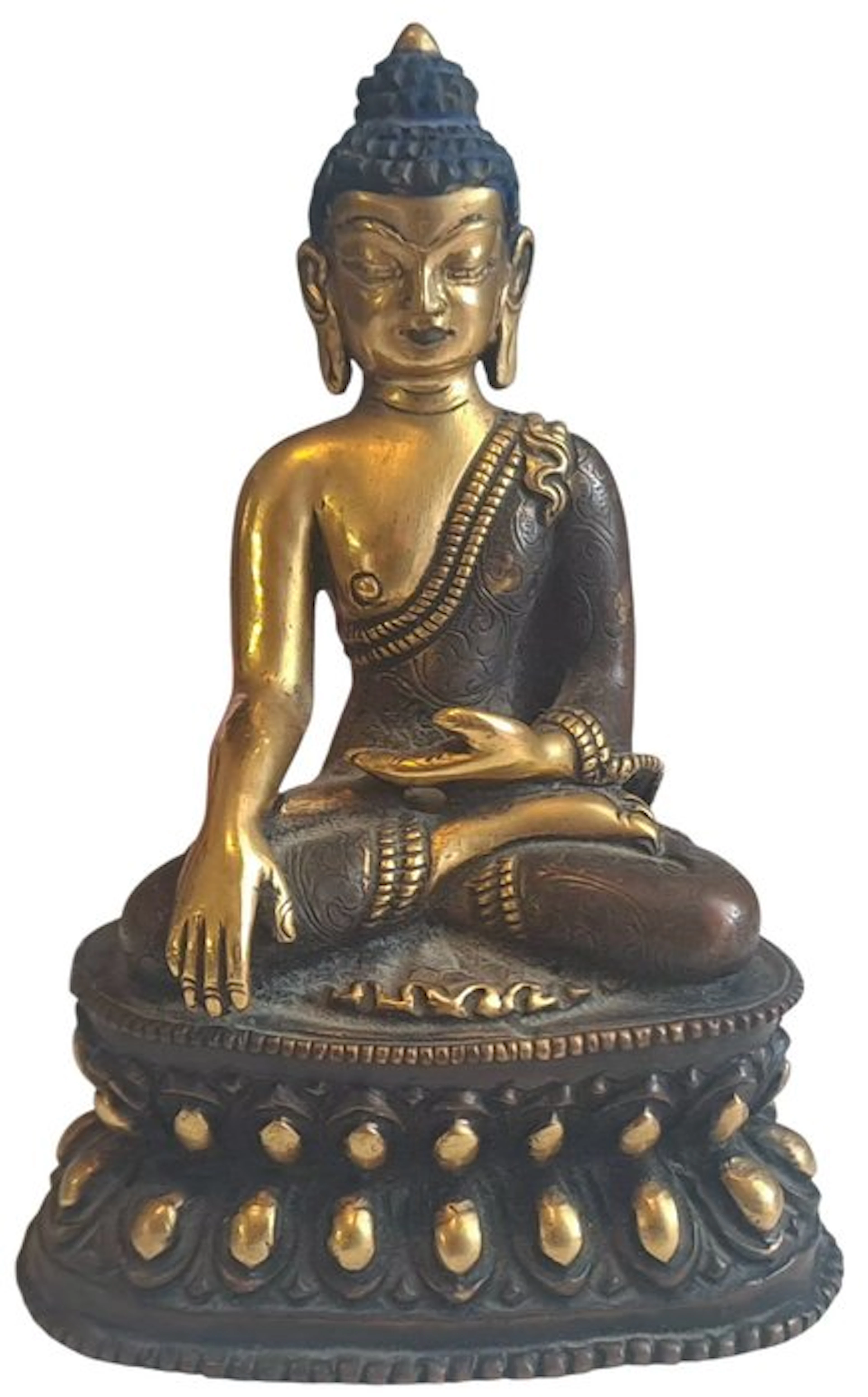 Statue, Statua Buddha - 9.5 cm - Gilt bronze