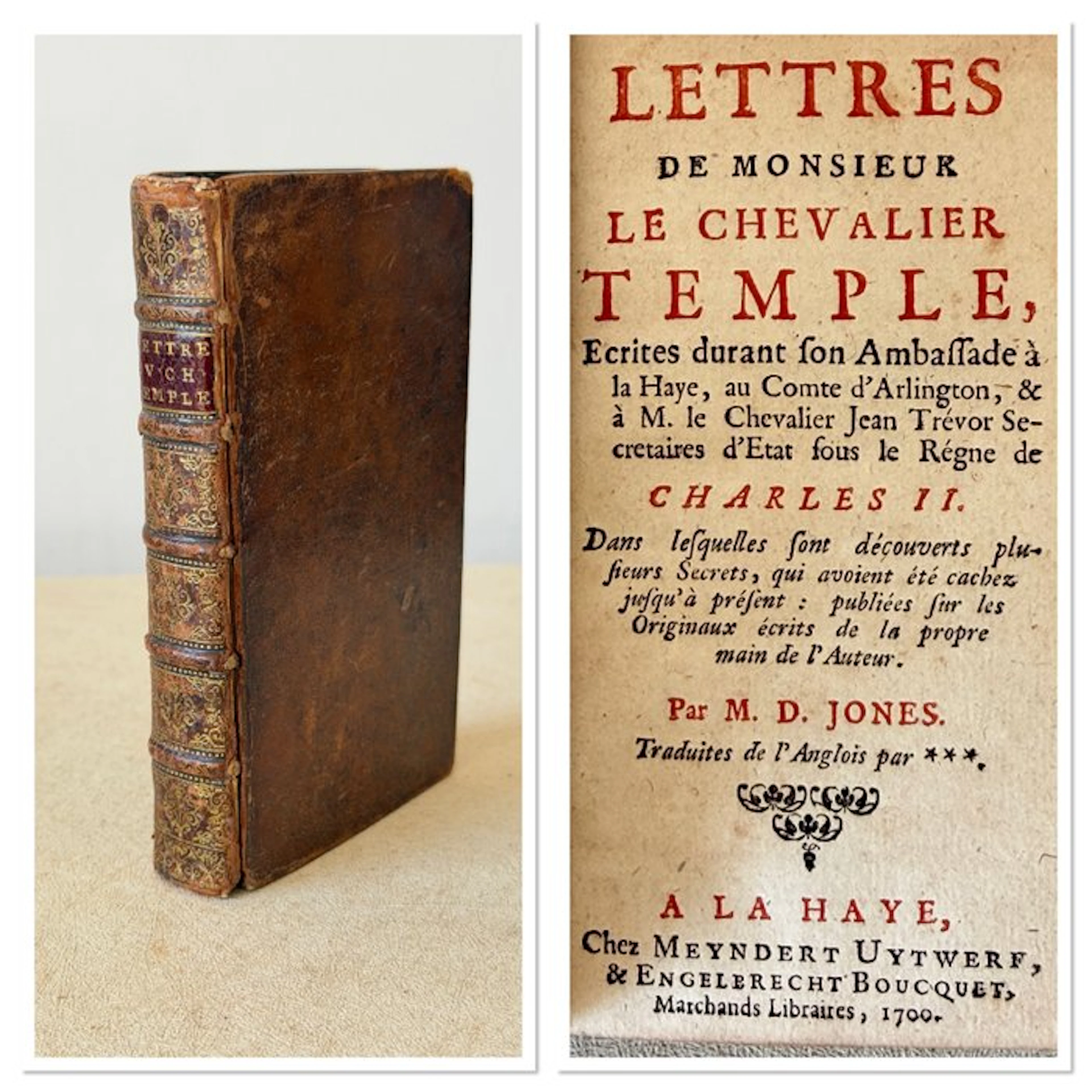Sir William Temple - Lettres de Monsieur le Chevalier Temple - 1700