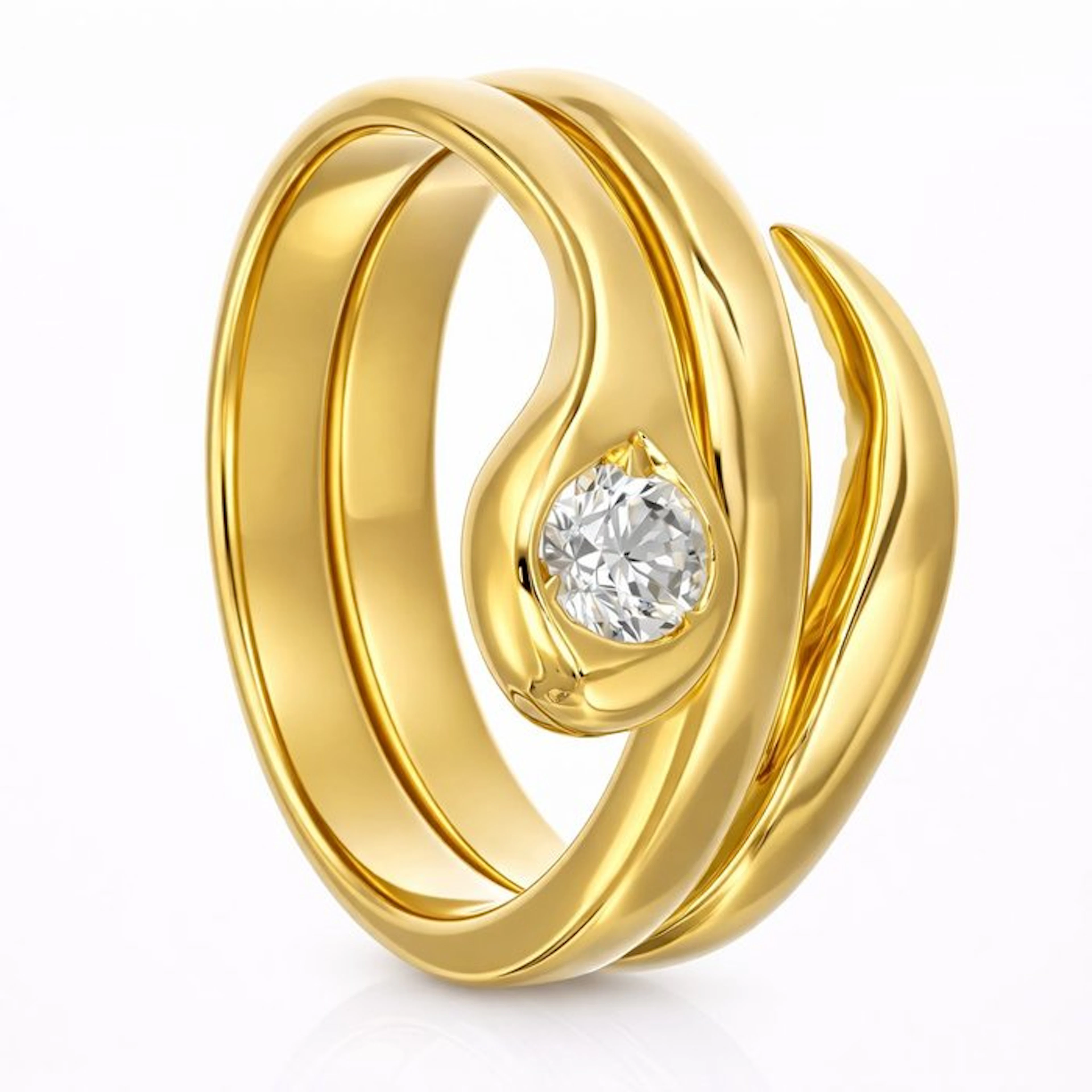 Ring - 18 kt. Yellow gold - 0.25ct. tw. Diamond (Natural)