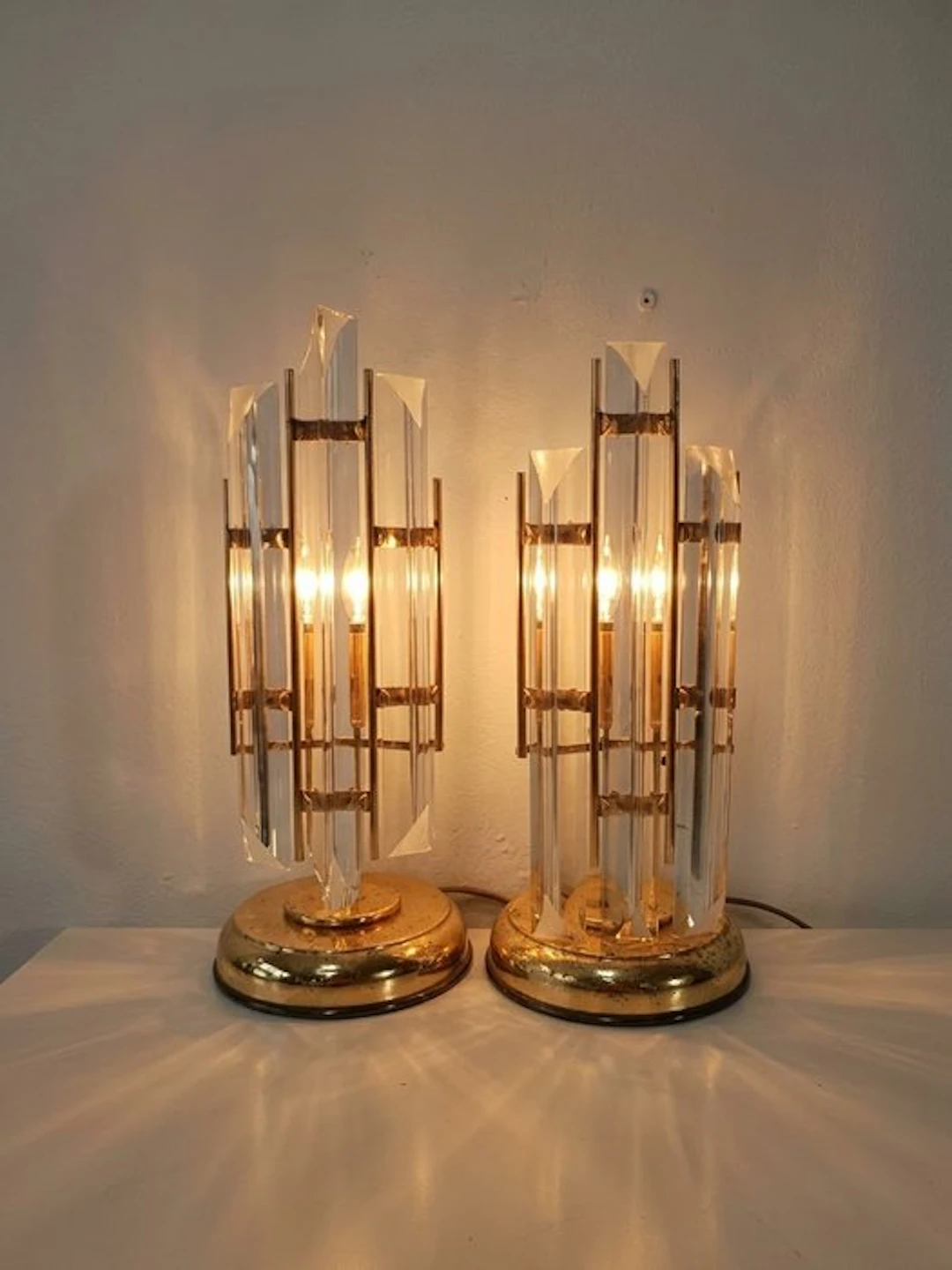 Wall lamp - Pair of Art Deco / Mid-Century table lamps –...