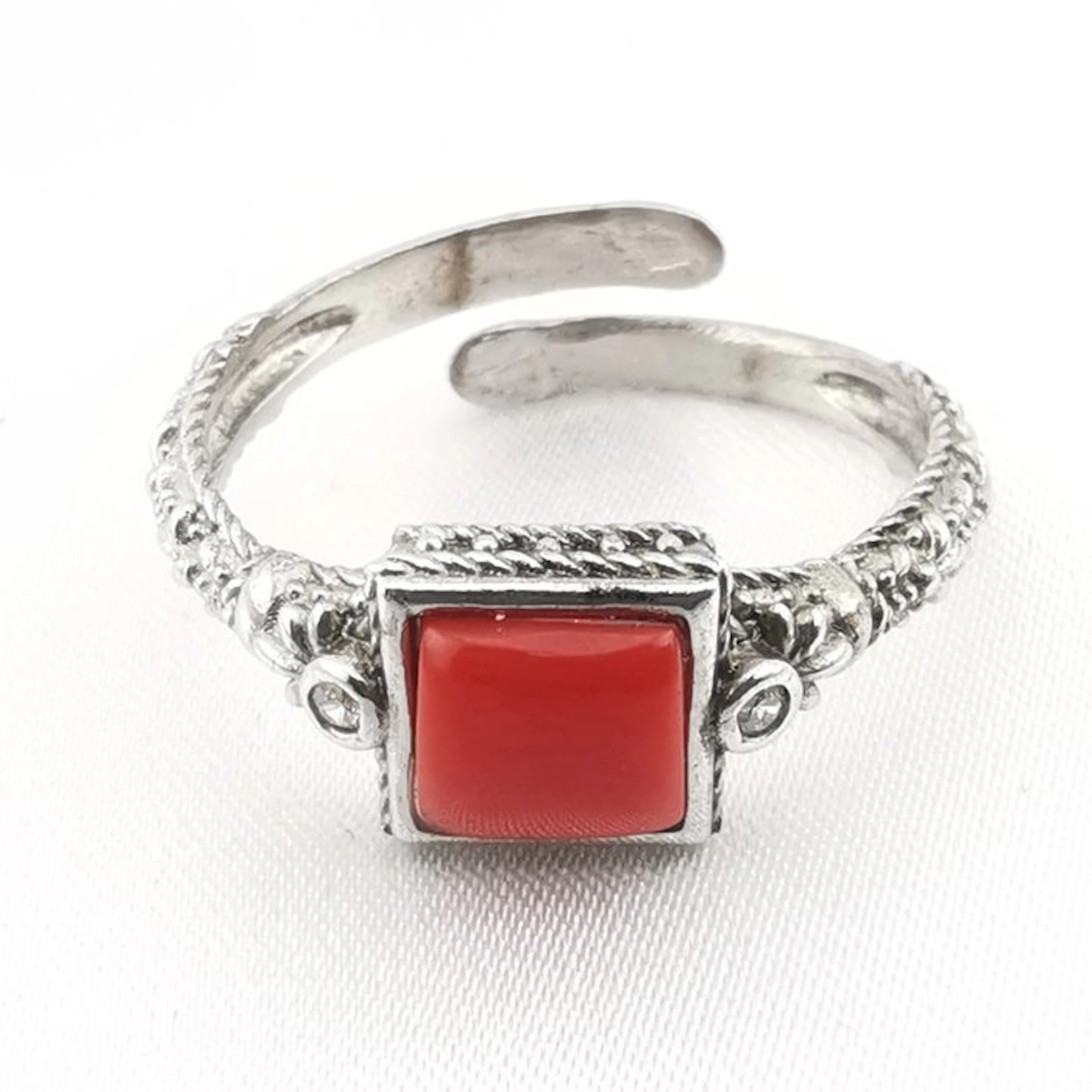 Coral - Sterling Silver 925 - Ring